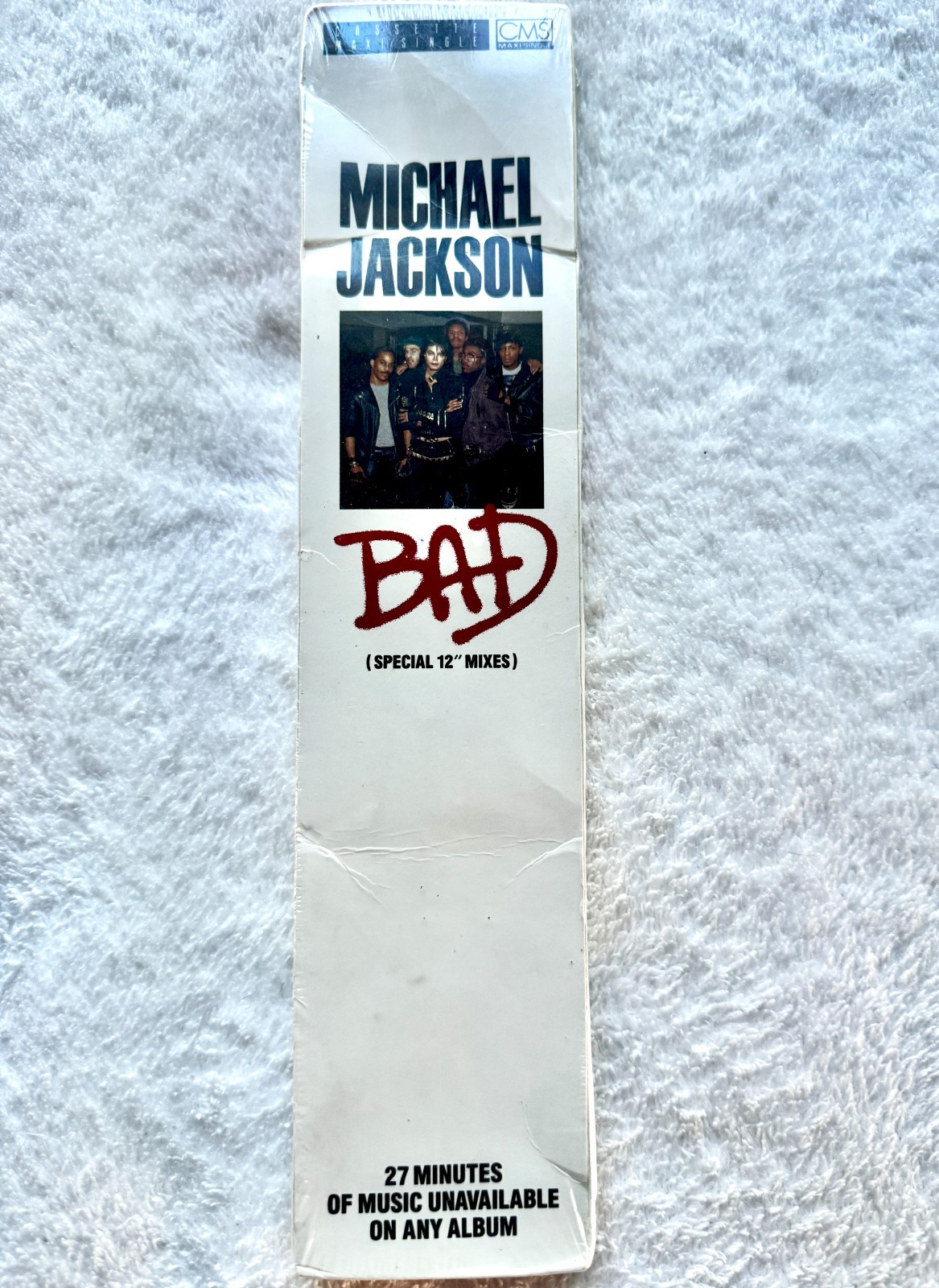 MICHAEL JACKSON BAD CASSETTE LONGBOX TAPE SEALED NEW TRACKS MUSIC PROMO "S" LP