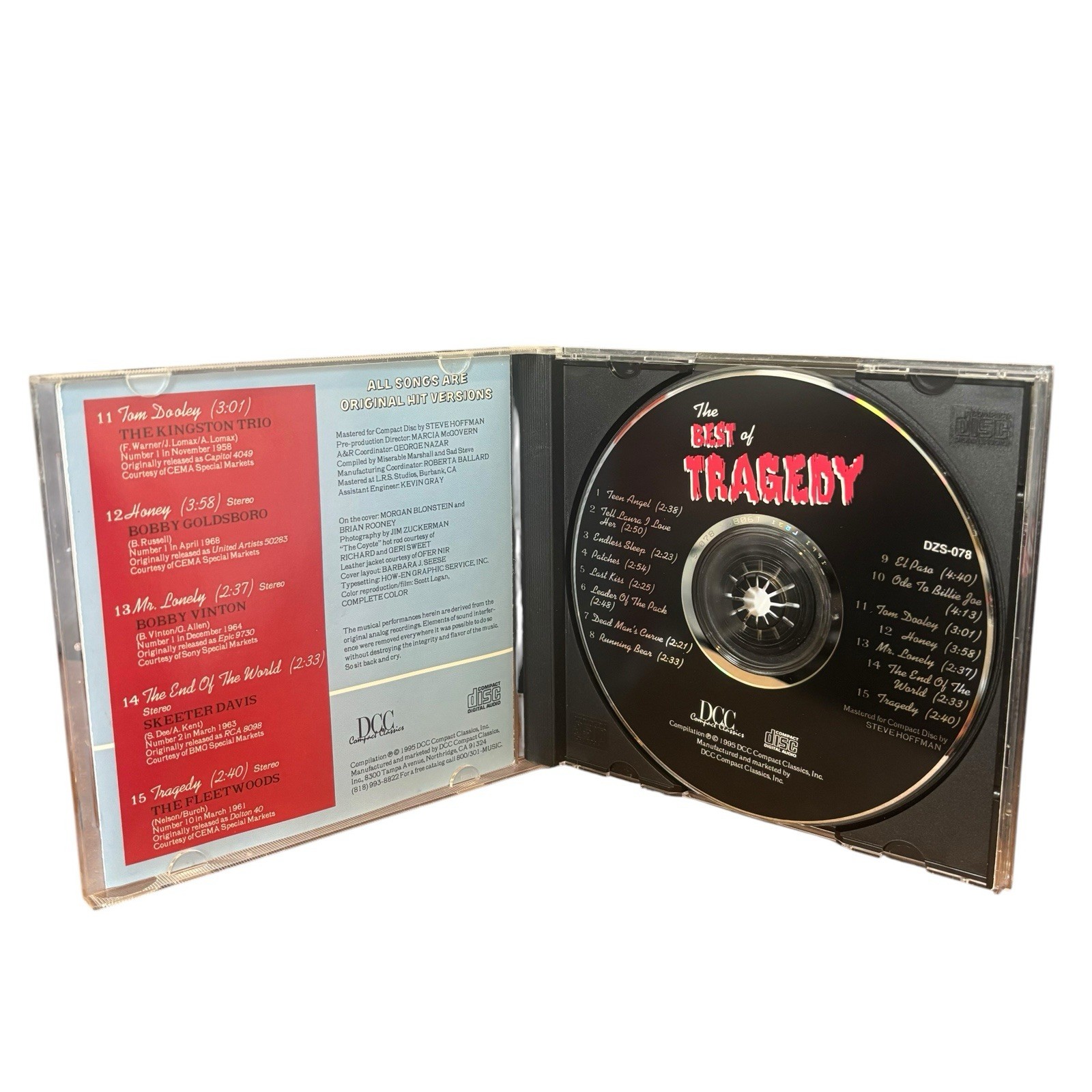The Best of Tragedy 1995 CD (Sad Songs)/ Shangri-Las, Bobby Goldsboro DCC RARE
