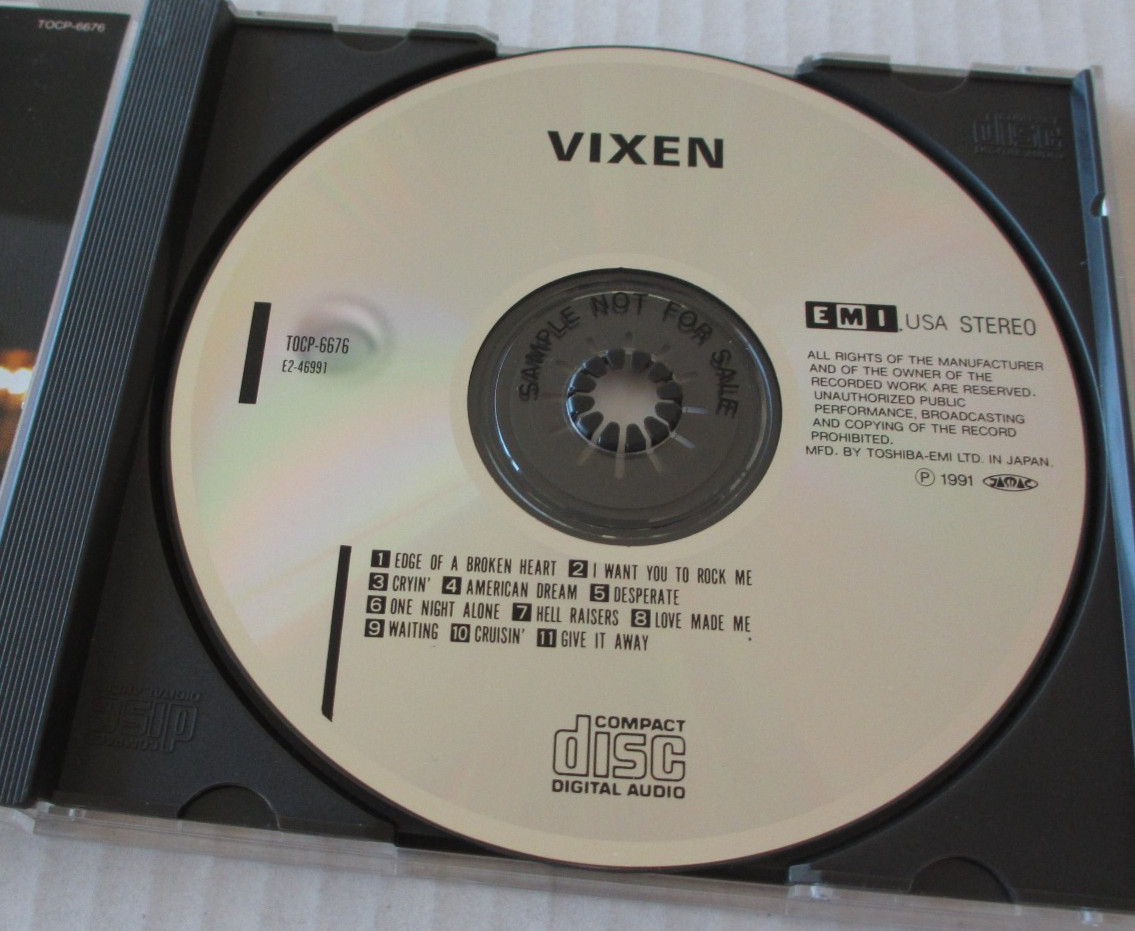 VIXEN- SELF-TITLED DEBUT CD 1991 80s HAIR METAL GLAM ROCK POISON TOCP-6676