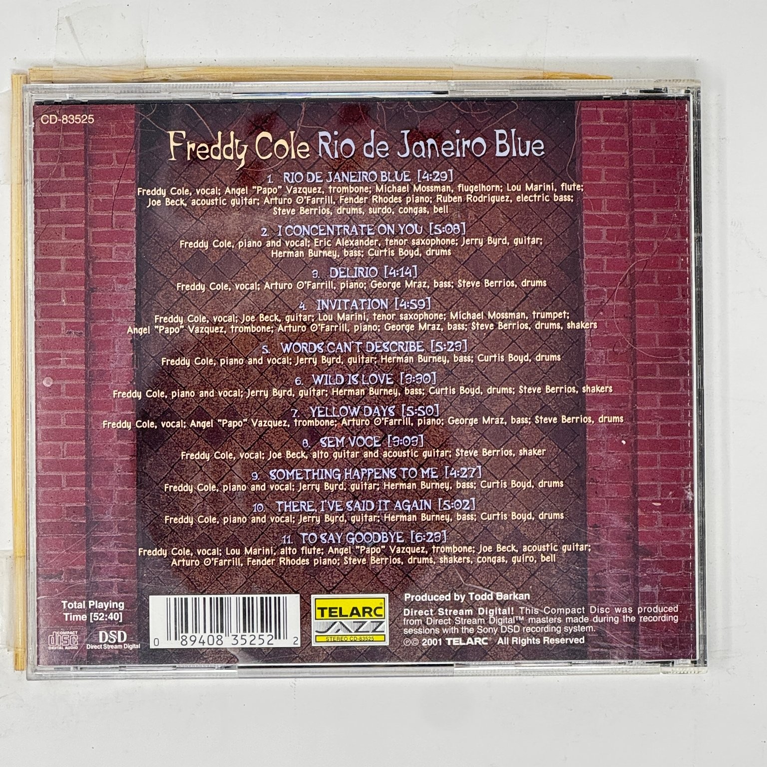 Freddy Cole – Rio de Janeiro Blue CD 2001 Jazz DSD Telarc CD-83525
