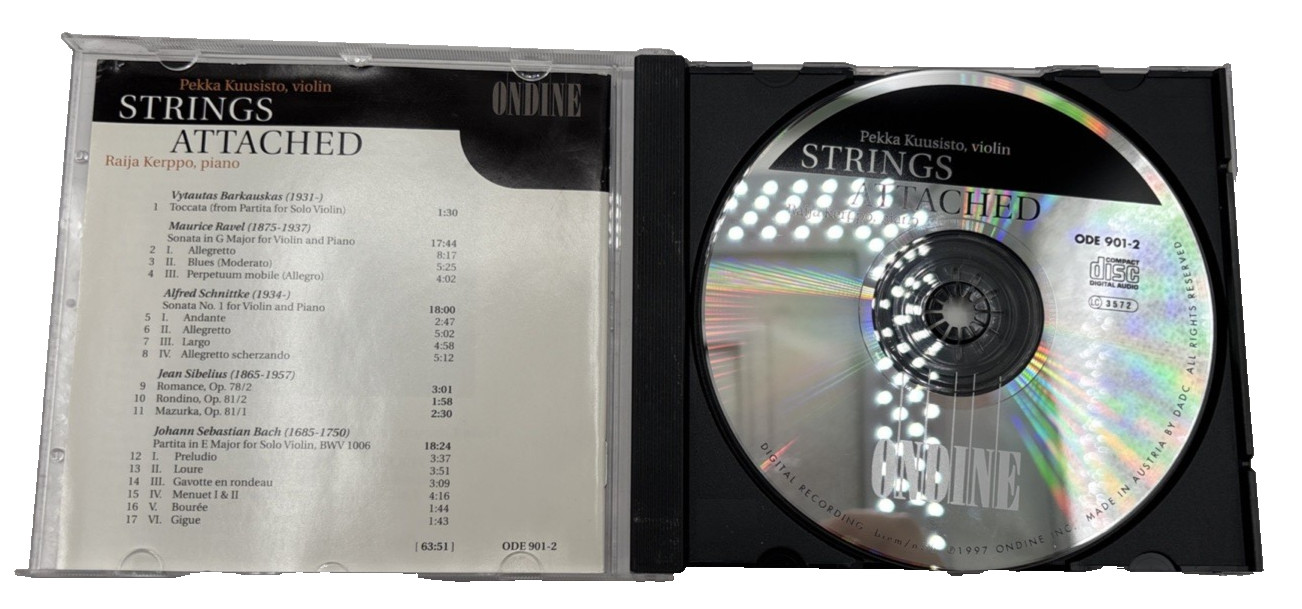 Strings Attached Pekka Kuusisto CD 1997 Ondine Classical Violin Piano