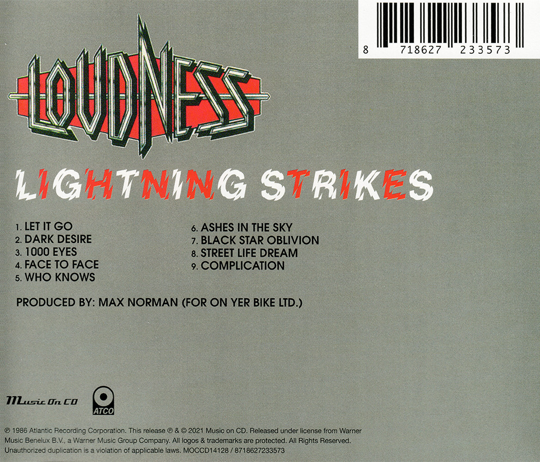 Loudness ~ Lightning Strikes (1986) CD 2021 Music On CD Netherlands •• NEW ••