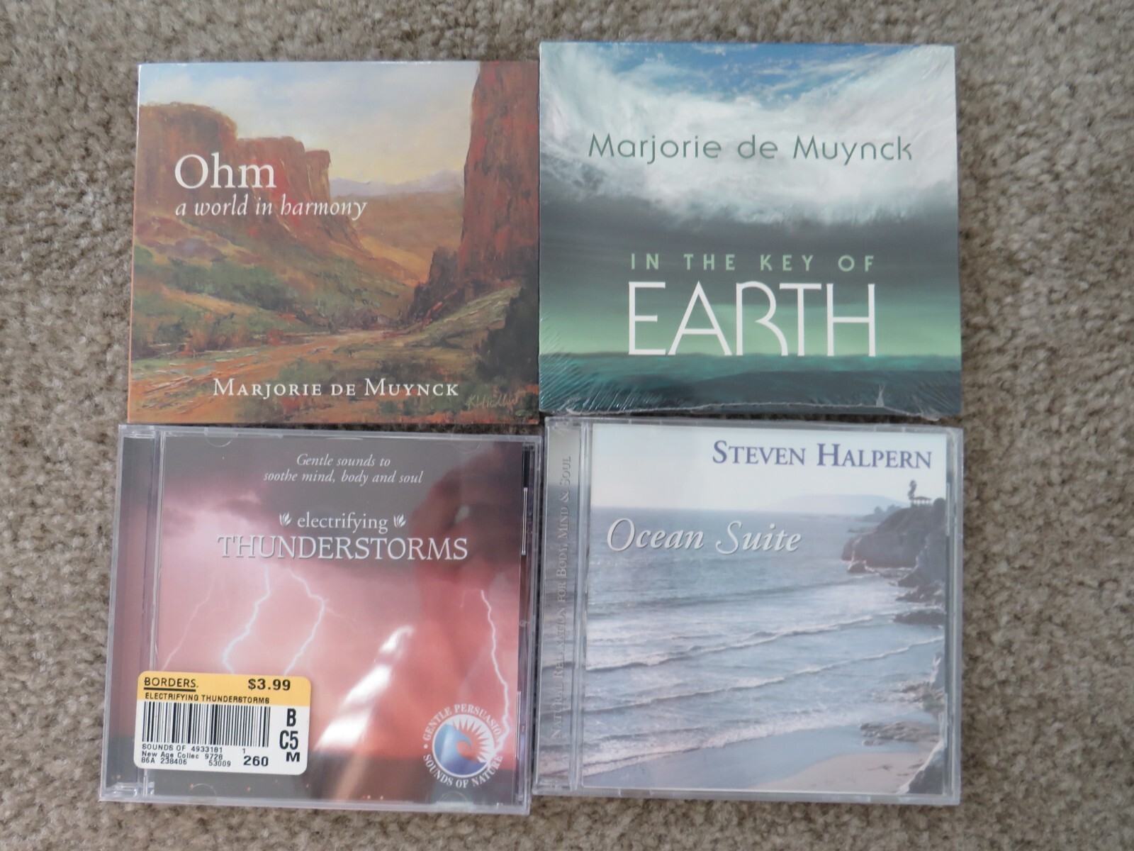 CD new age Relax Spa Natural Sounds Muynek Earth Ohm Frequency Rain Healing LOT