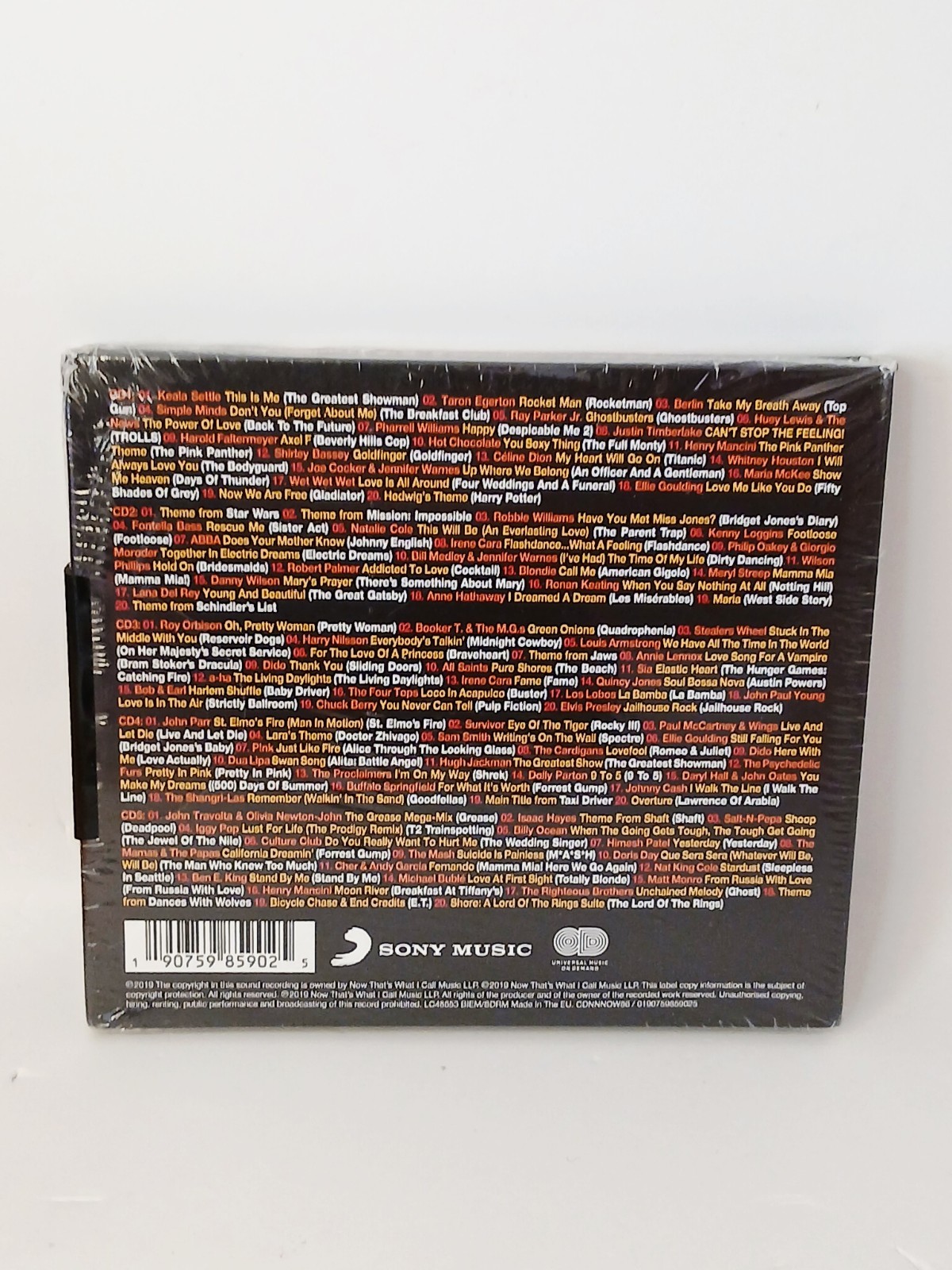 Now 100 Hits Movies (2019) 5 X CD Album (New Sealed) Various Artists.