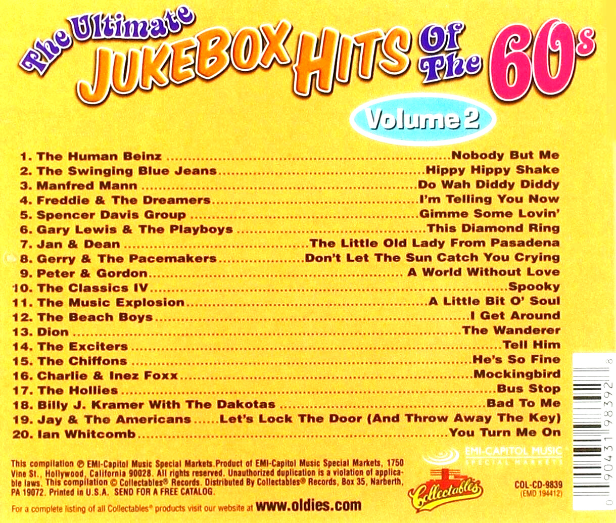 THE ULTIMATE JUKEBOX HITS OF THE 60S - VOLUMES 1/2/3/4+5 & ROCKIN' HITS - NEW!