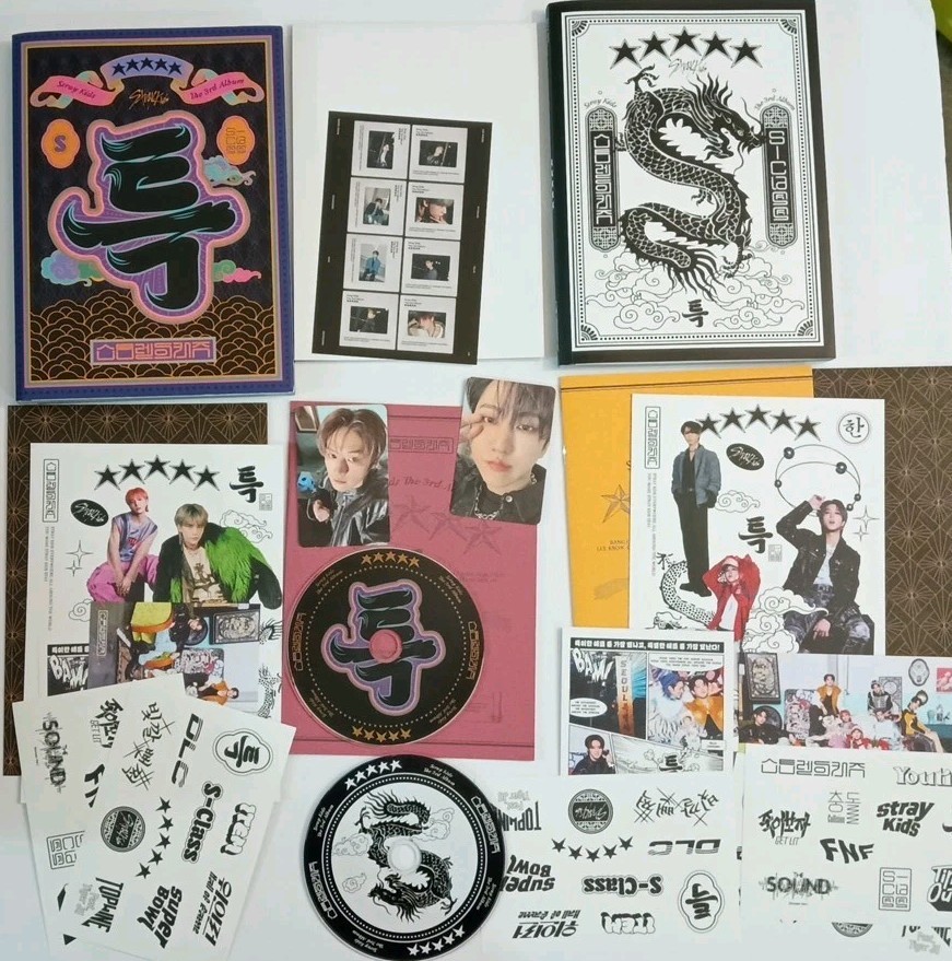 Set Of 2 Stray Kids 3rd Album 5 Stars Limited Edition With Photocards Poster