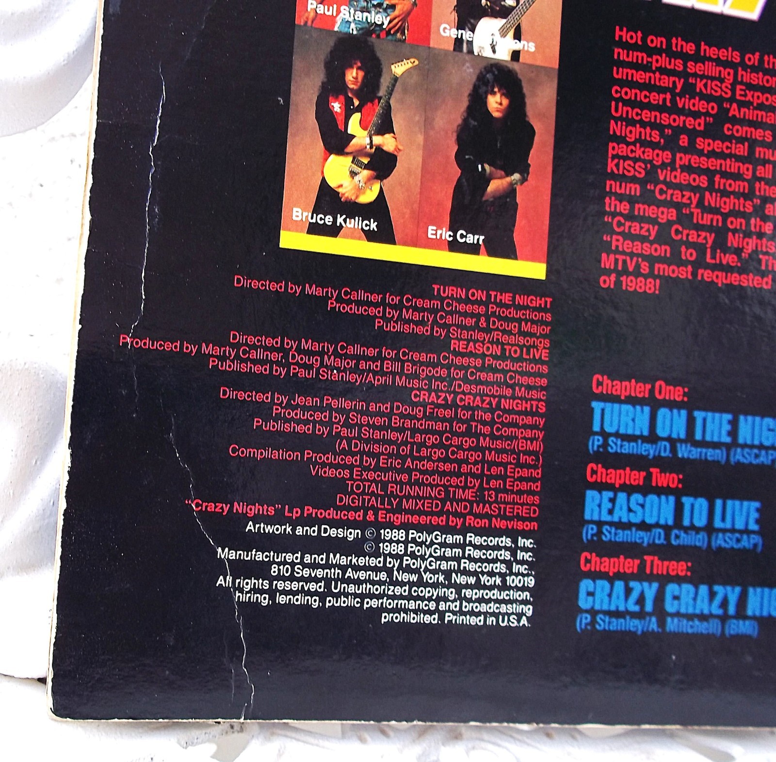 Vintage Kiss Crazy Nights Rare Video CD CDV Polygram 1988 Band Collection 8 Inch