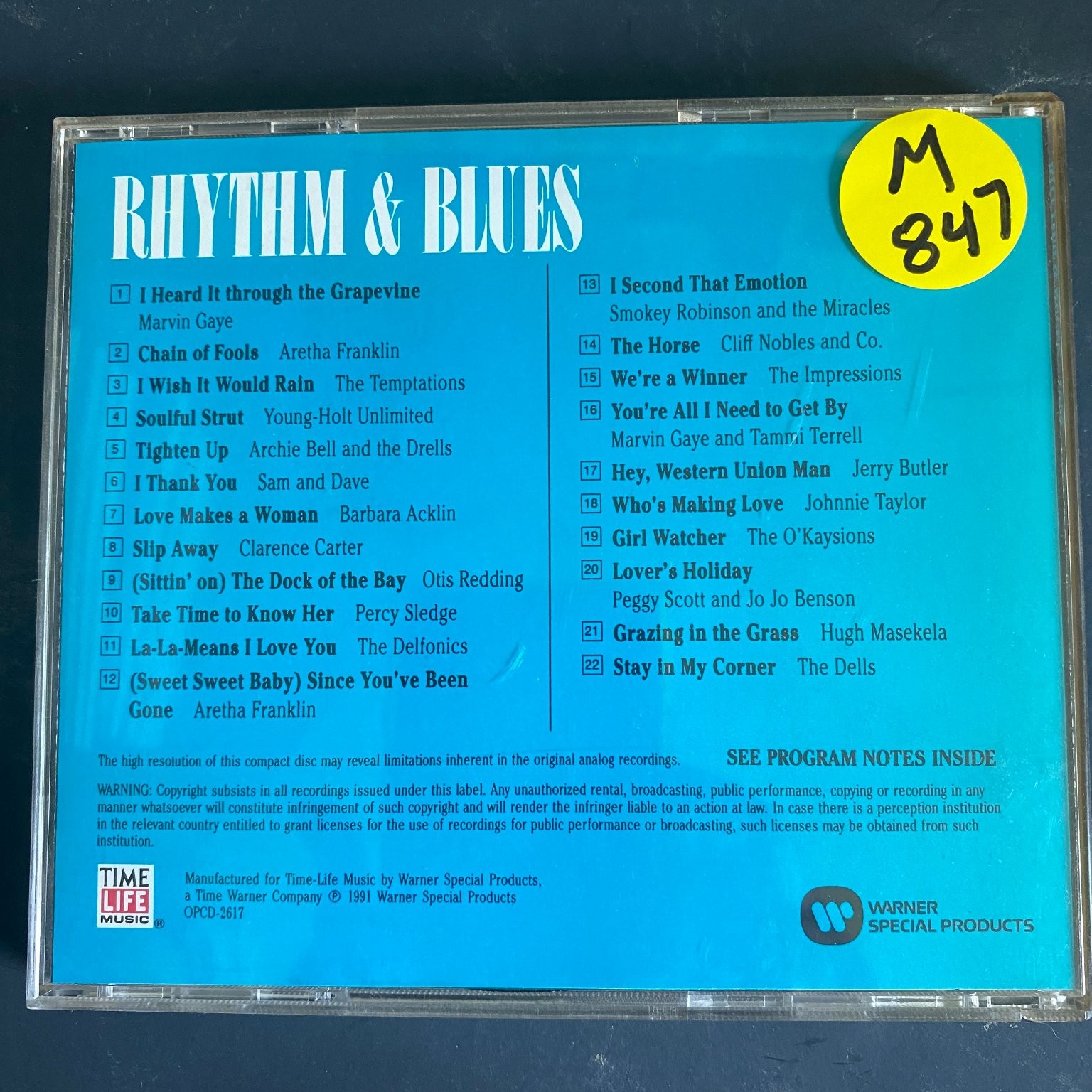 Various Artists – Rhythm & Blues CD 1991 Time-Life Soul Funk R&B Warner