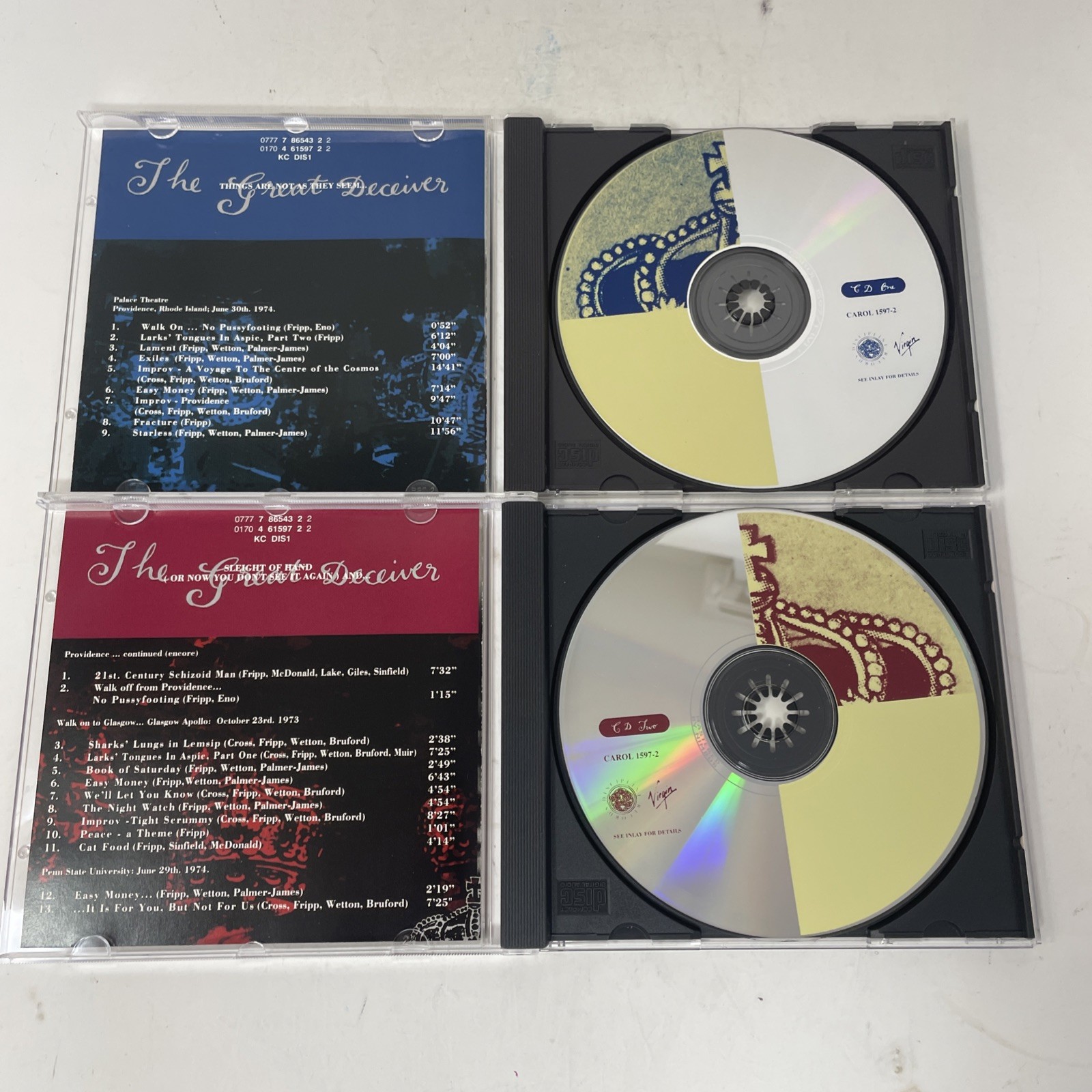 The Great Deceiver by King Crimson 4 CD Box Set - EXC Condition