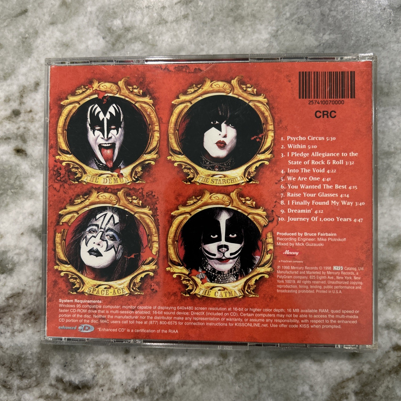 Kiss Psycho Circus Enhanced CD (1998, Mercury, Lenticular Cover) CD NEAR MINT