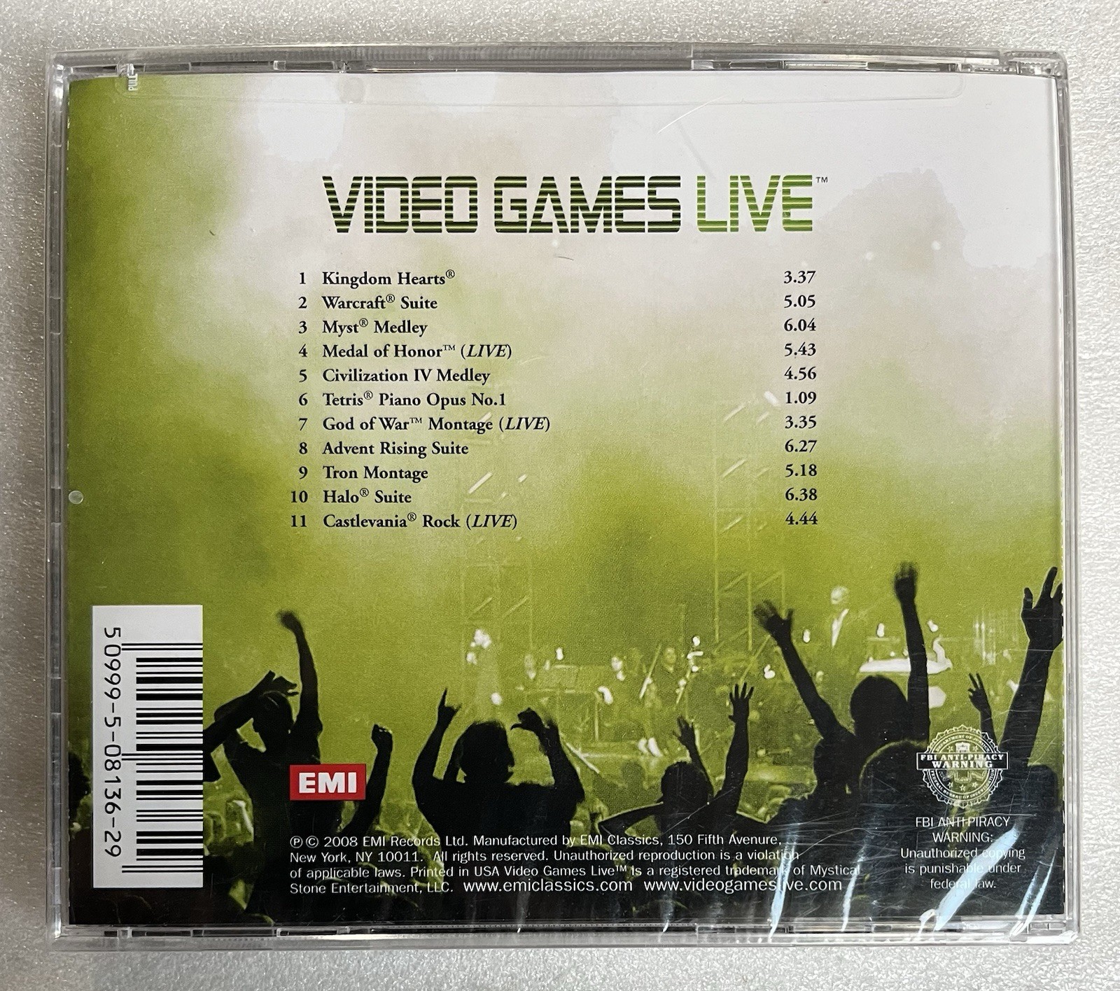 Video Games Live Volume 1 (CD, 2008) NEW SEALED Castlevania Tetris Warcraft