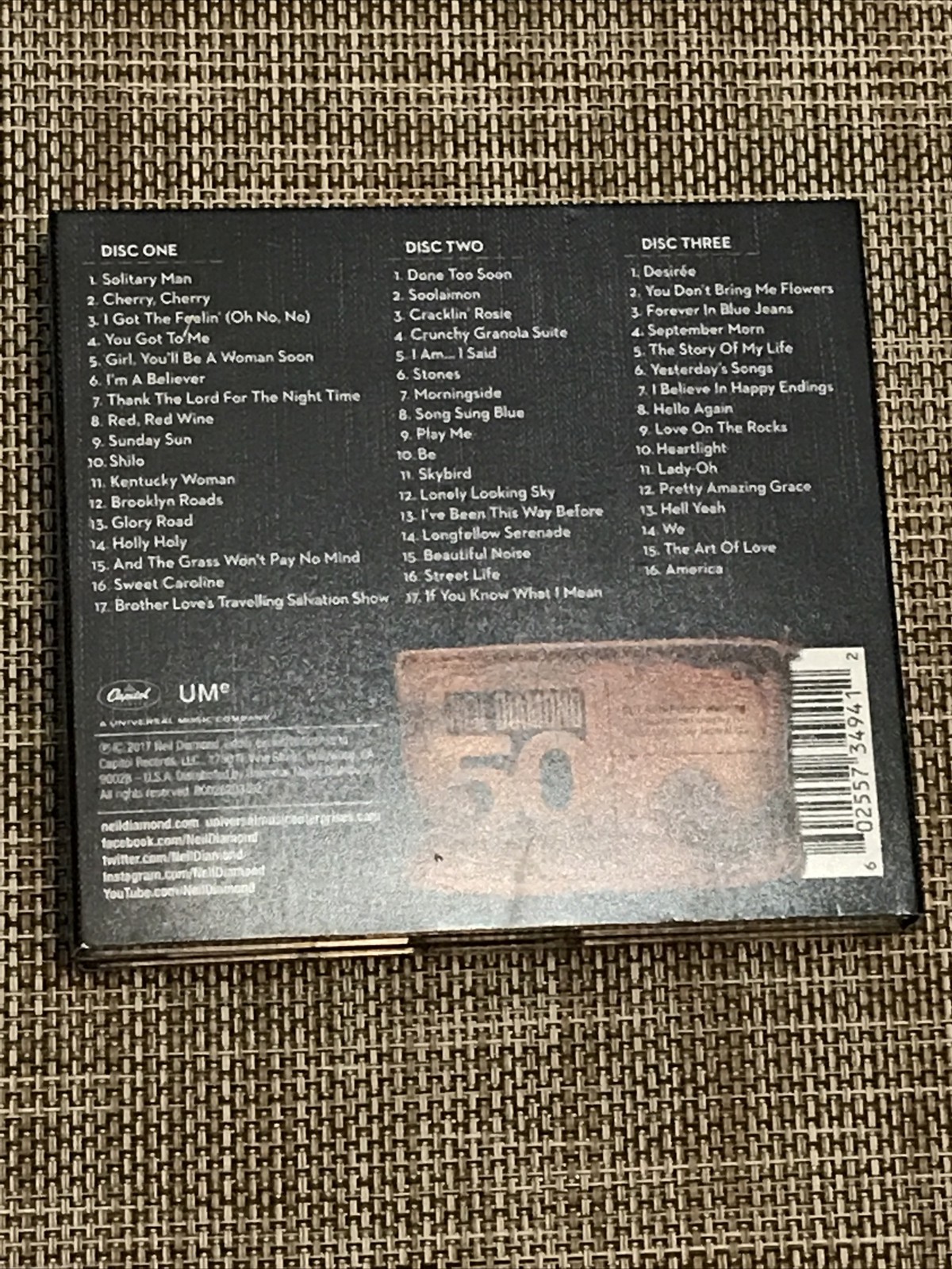 Neil Diamond 50th Anniversary Collection (CD) 3 Disc Set with Booklet