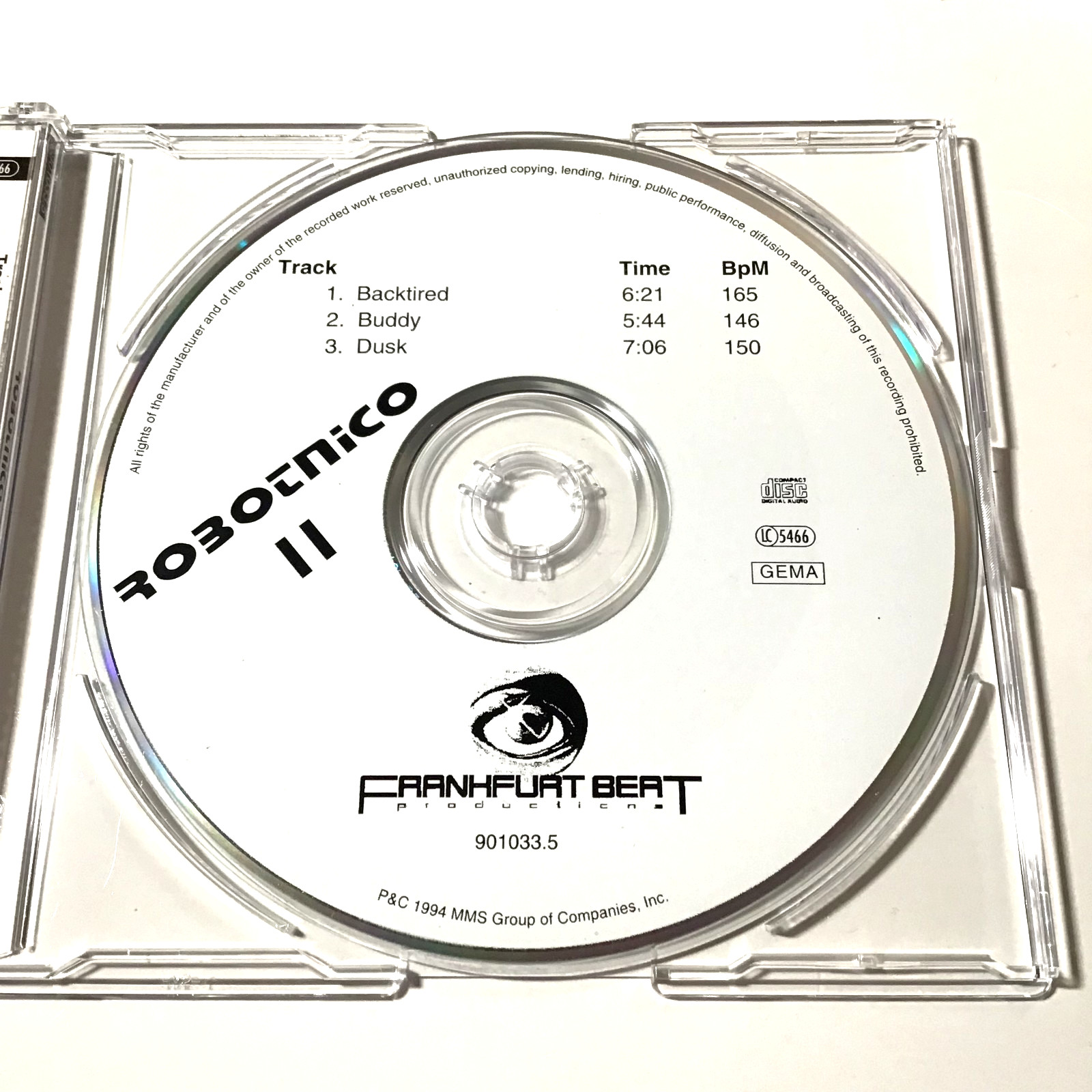 Robotnico Ⅱ Backtired CD Maxi-Single 1994 German Import Hard Trance Rare