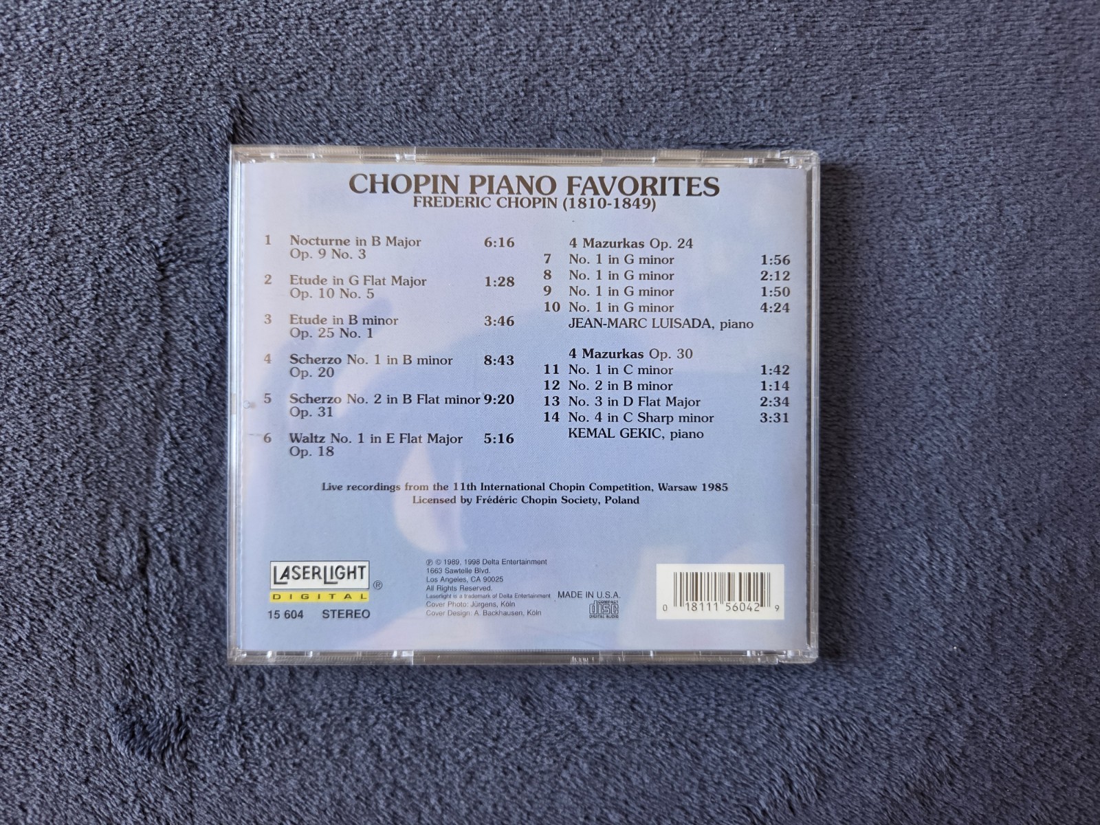 Chopin Piano Favorites Audio CD LaserLight Digital 15 604 Tested
