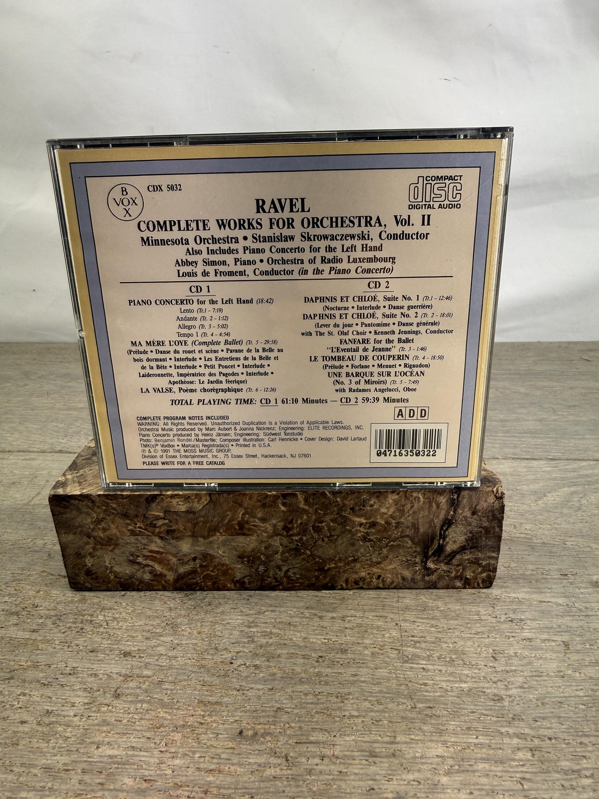 Ravel 2 CD VoxBox Complete Works For Orchestra Vol II Classical Orange Cover