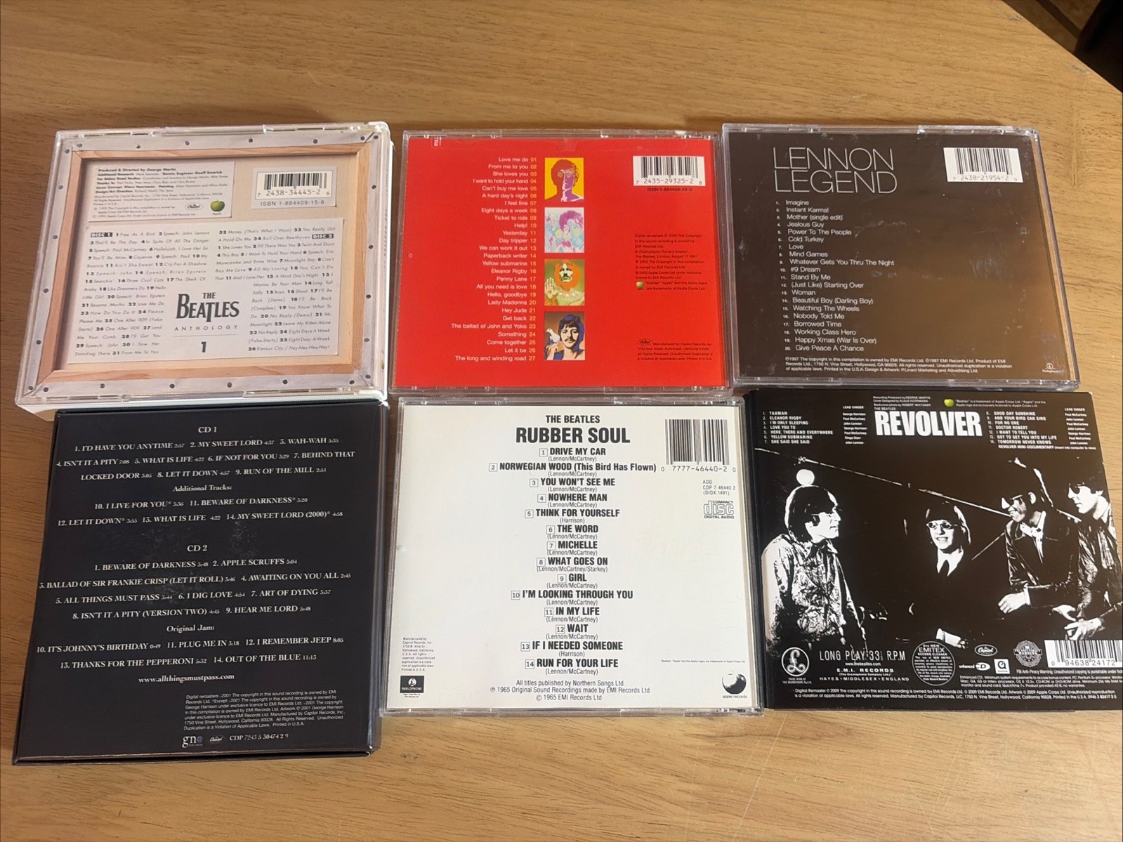 The Beatles CD Lot Anthology Rubber Soul Revolver Lennon Harrison Lot 6 Albums