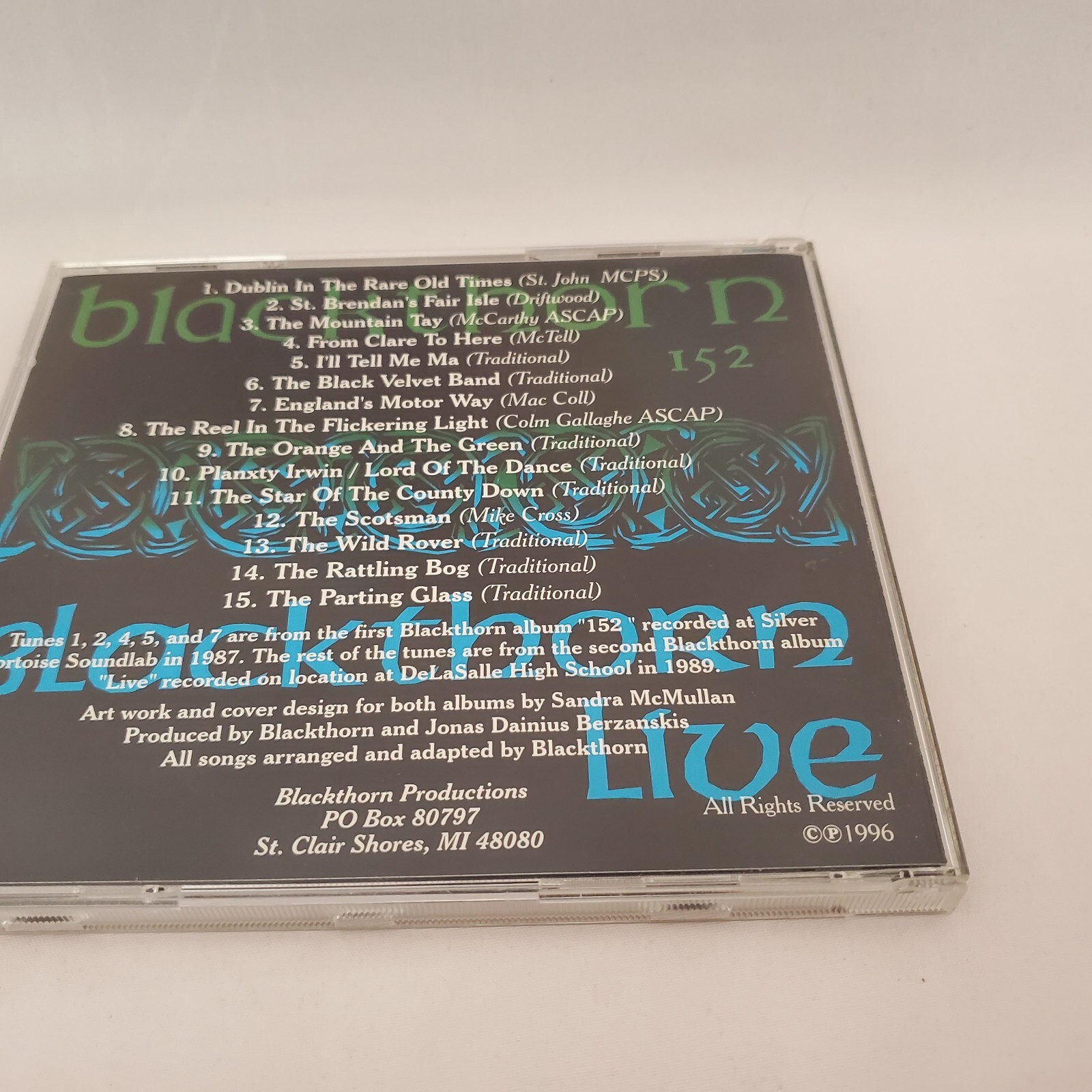 Blackthorn Live And 152 CD 1996 1987 1989 Celtic Detroit Michigan Mi Band Music