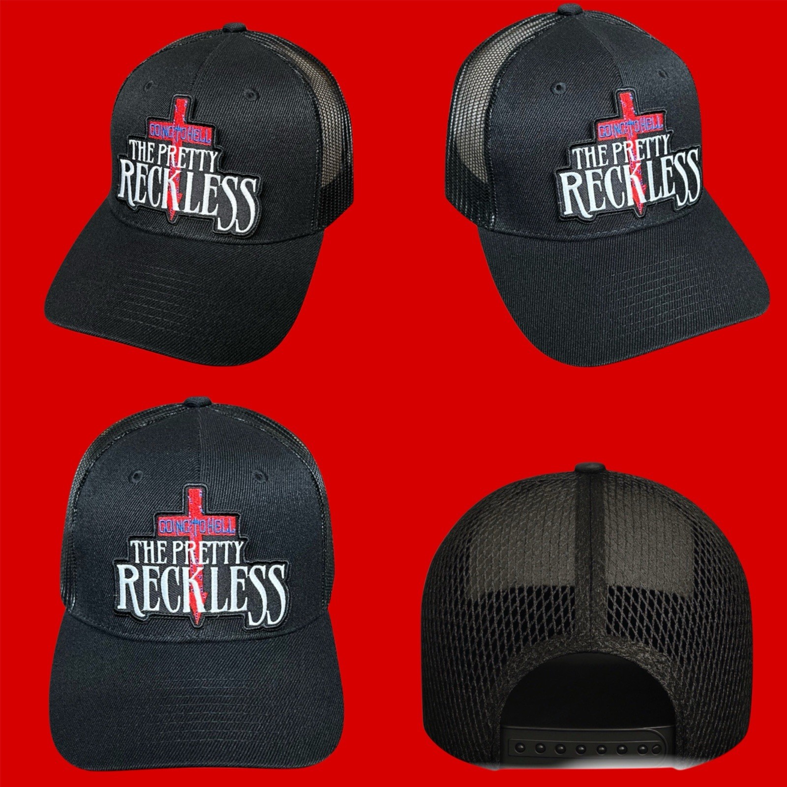 THE PRETTY RECKLESS 🇬🇧 EMBROIDERY TRUCKER HAT ❤️SNAPBACK CAP 🇺🇸