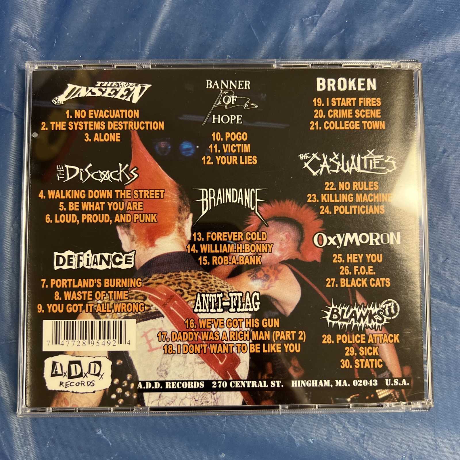 THE SOUND OF REBELLION VOLUME 1 Hardcore Punk A.D.D. Unseen Anti-Seen CD Indie