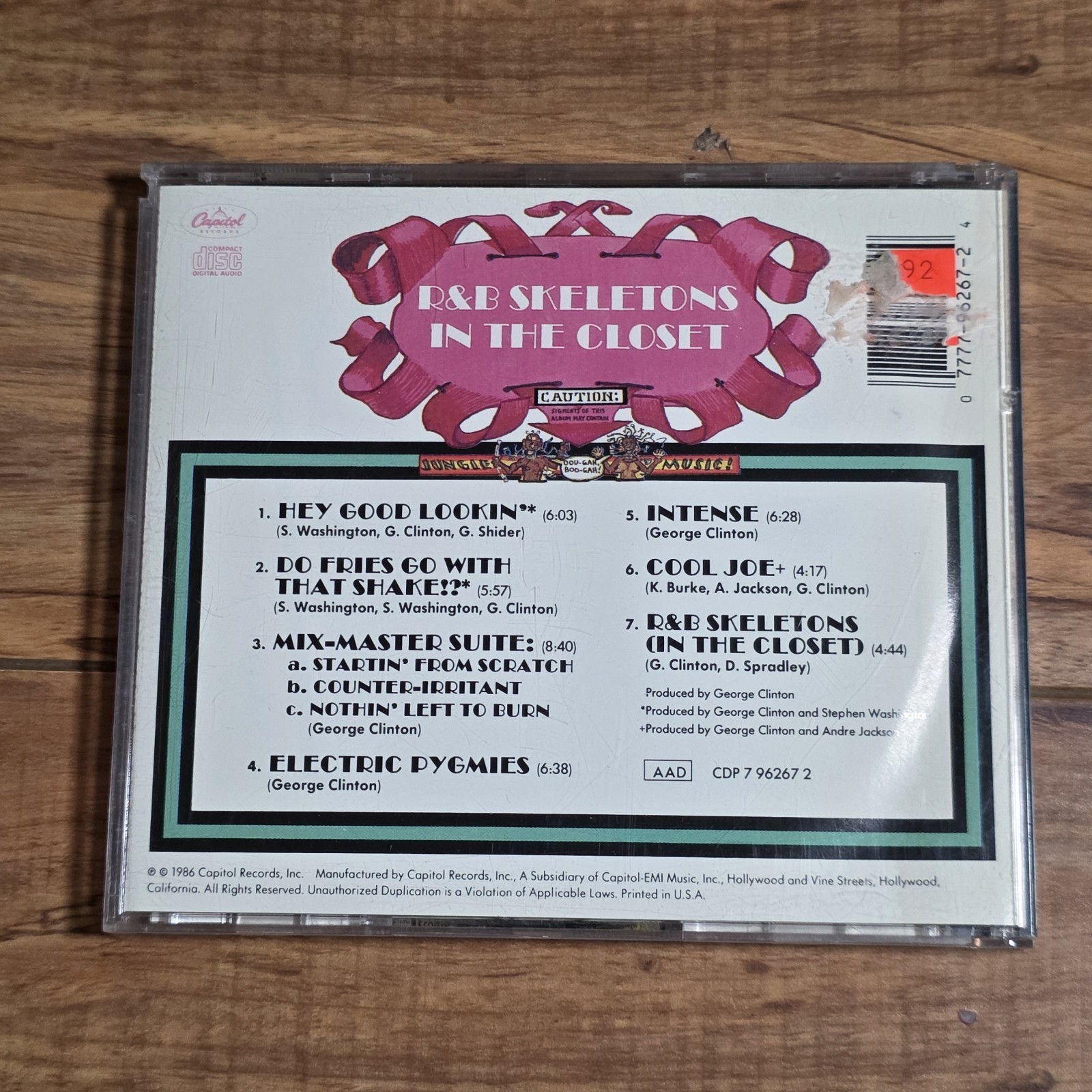 George Clinton - R&B Skeletons In The Closet CD Album 1986 Funk Rare HTF