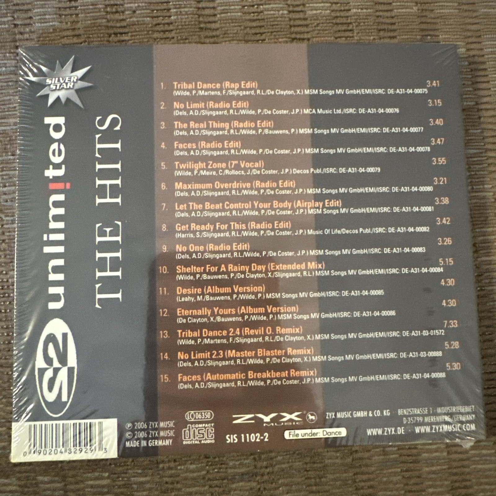 The Hits by 2 Unlimited (CD, Feb-2006, Zyx/Silver Star) ES688