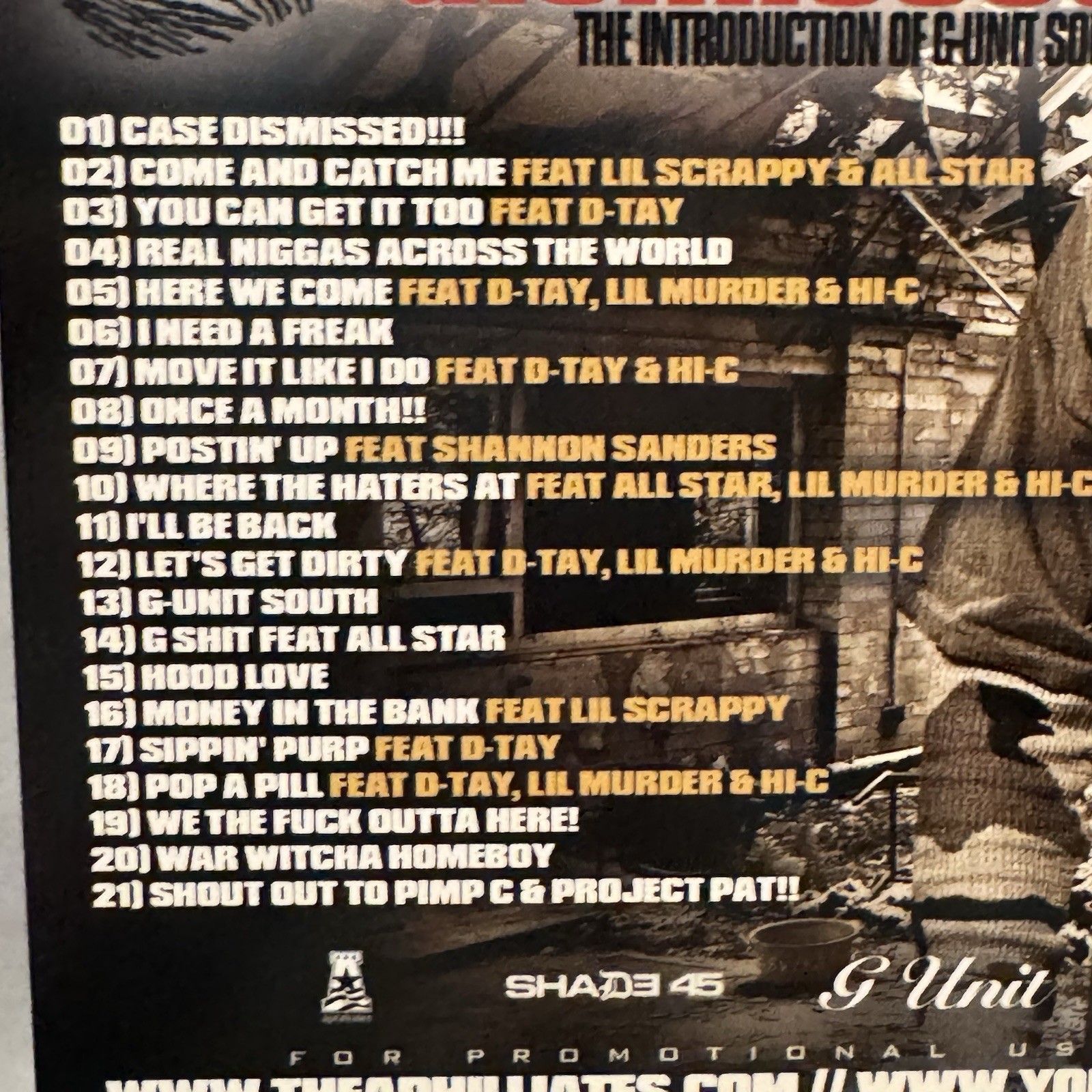 DJ Drama & Young Buck - Case Dismissed! G-Unit South Promo Mixtape CD 2000s