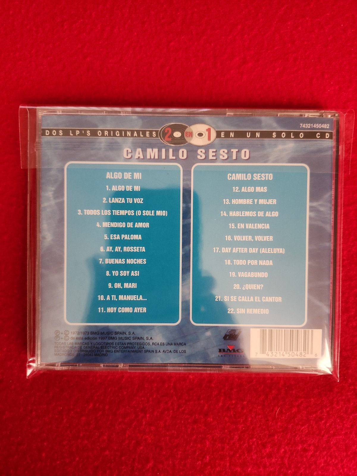 CAMILO SESTO 2 EN 1 (CD 1997 BMG SPAIN) ALGO DE MI, Y CAMILO SESTO, COMO NUEVO.