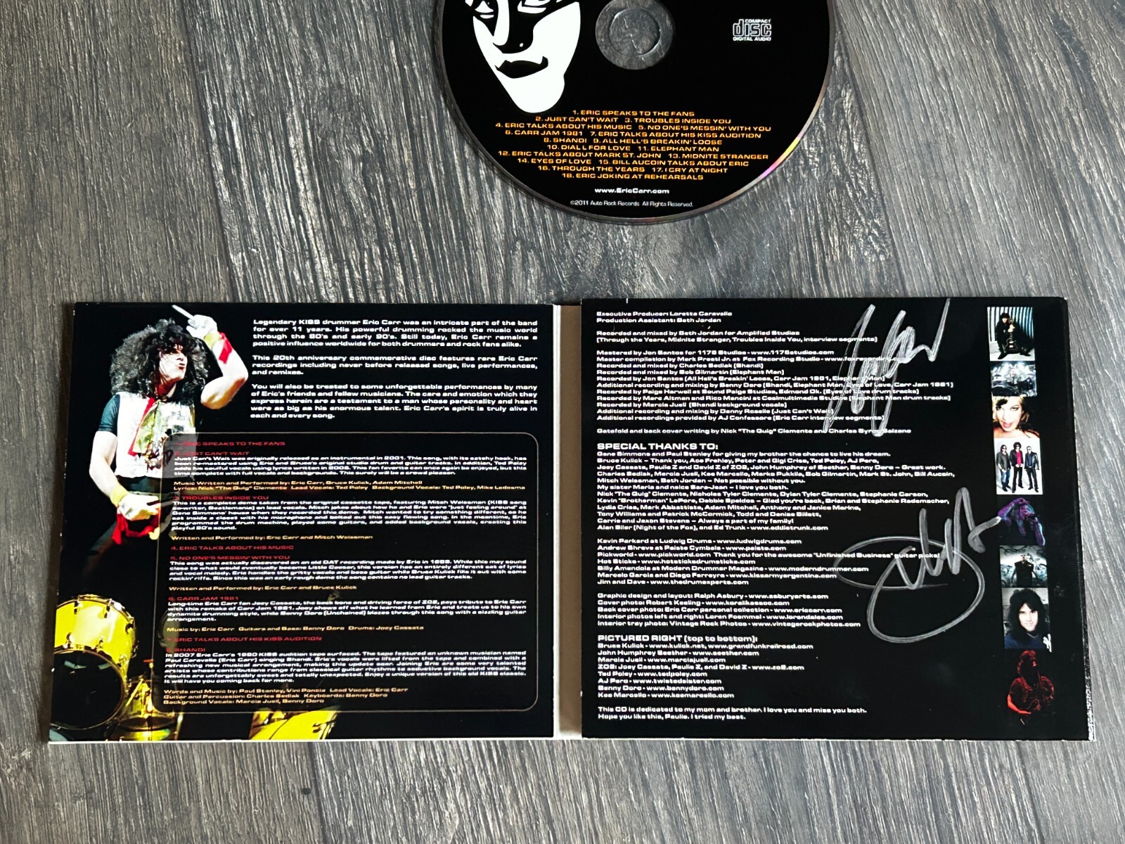 KISS CD Eric Carr Unfinished Business Digipak SIGNED AUTOGRAPH Bruce Kulick more