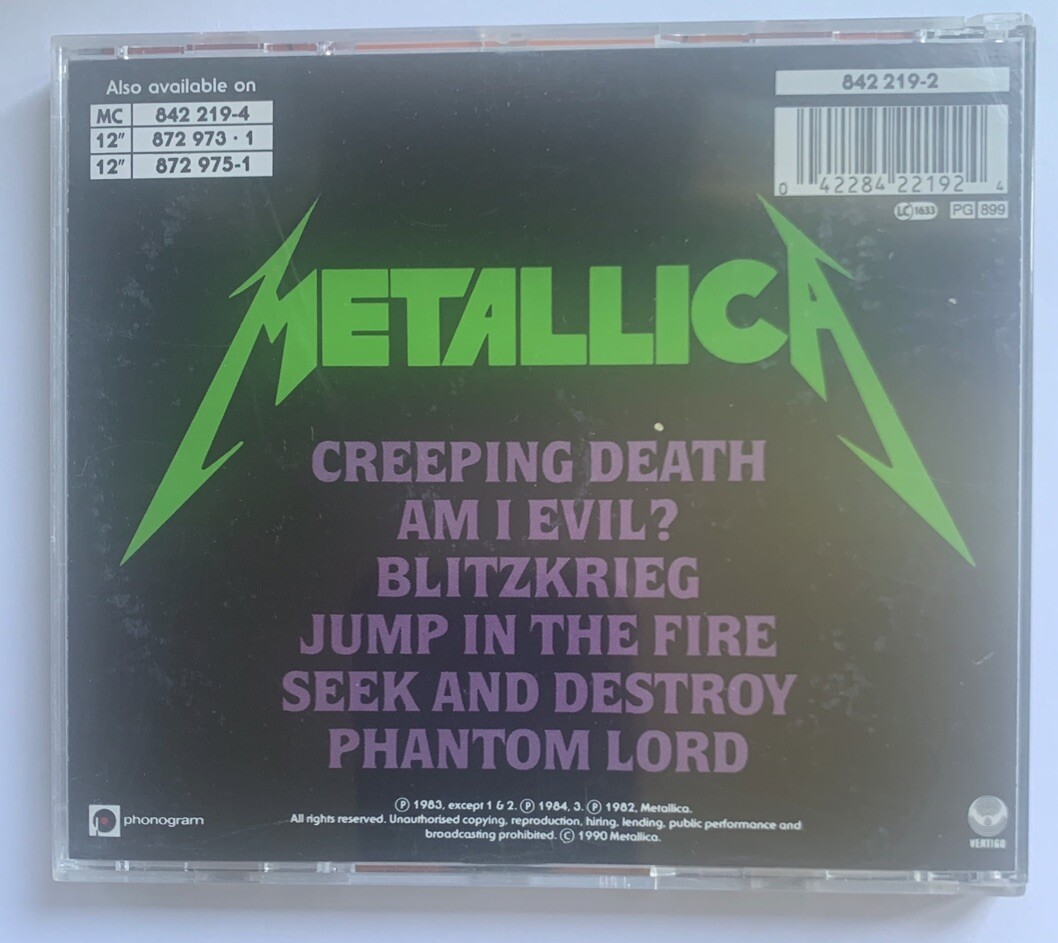 Creeping Death/Jump in the Fire by Metallica (CD, 1990, Vertigo (Germany))