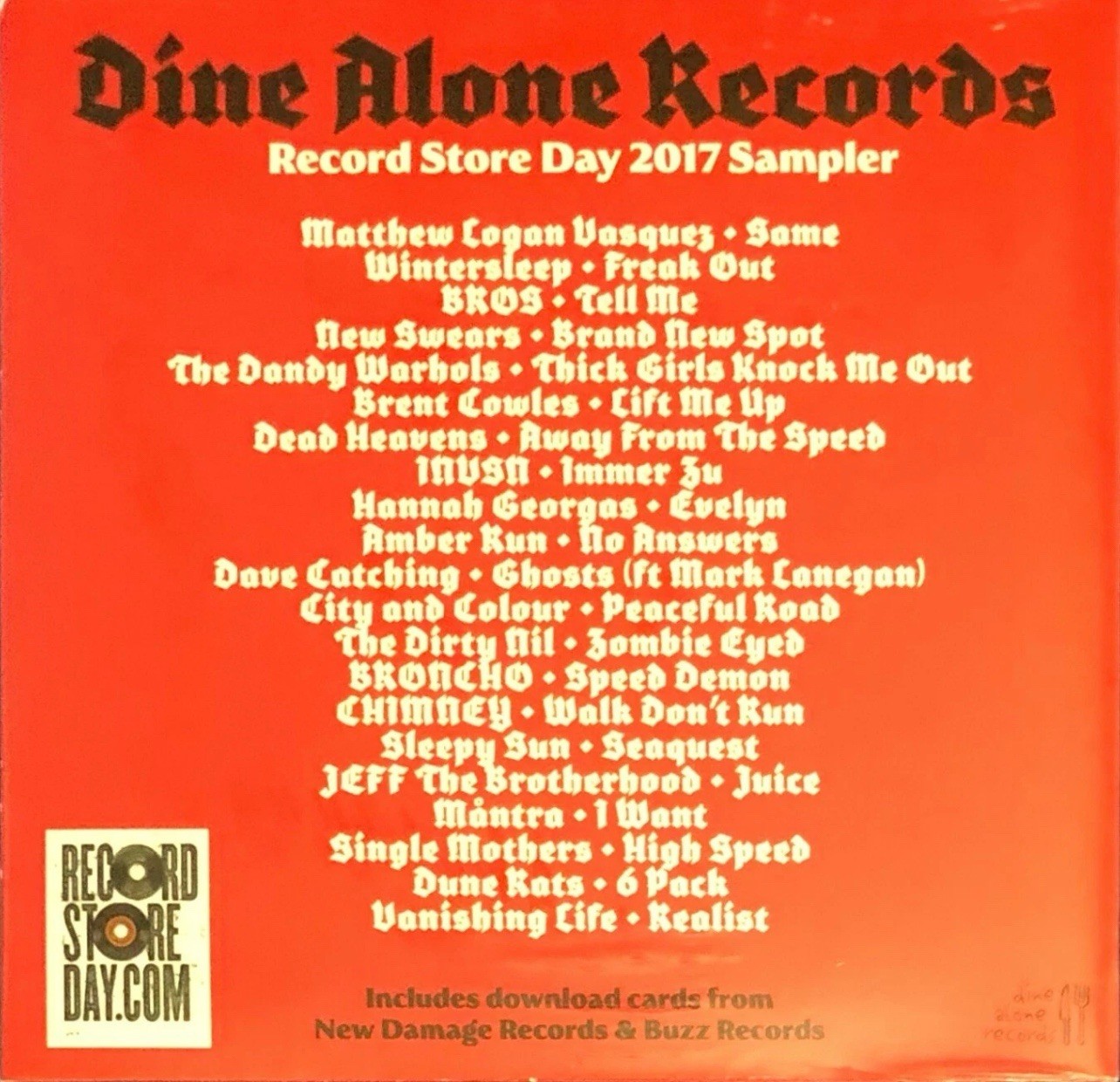 Dine Alone Records CD Sampler Record Store Day 2017 RSD RARE Promo Dandy Warhols