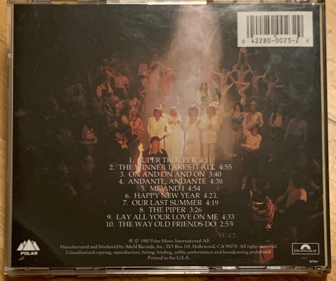 ABBA Super Trouper CD Polydor – Polar – 42280 0023-2 Excellect US version