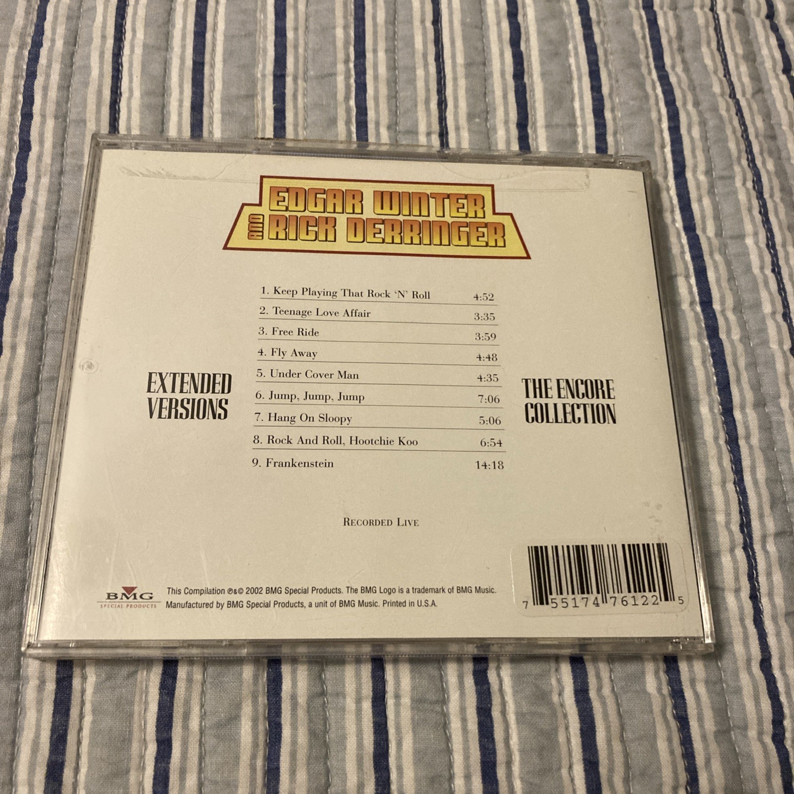 Edgar Winter Rick Derringer Extended Versions Live CD Rock 2005 Collectables