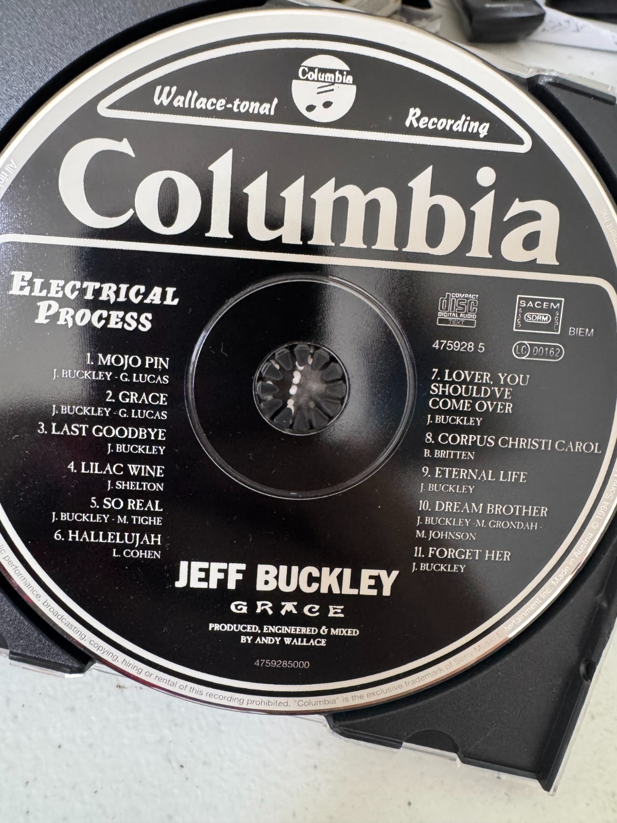 Jeff Buckley Grace (1994) Unplayed VG+ Condition CD Album