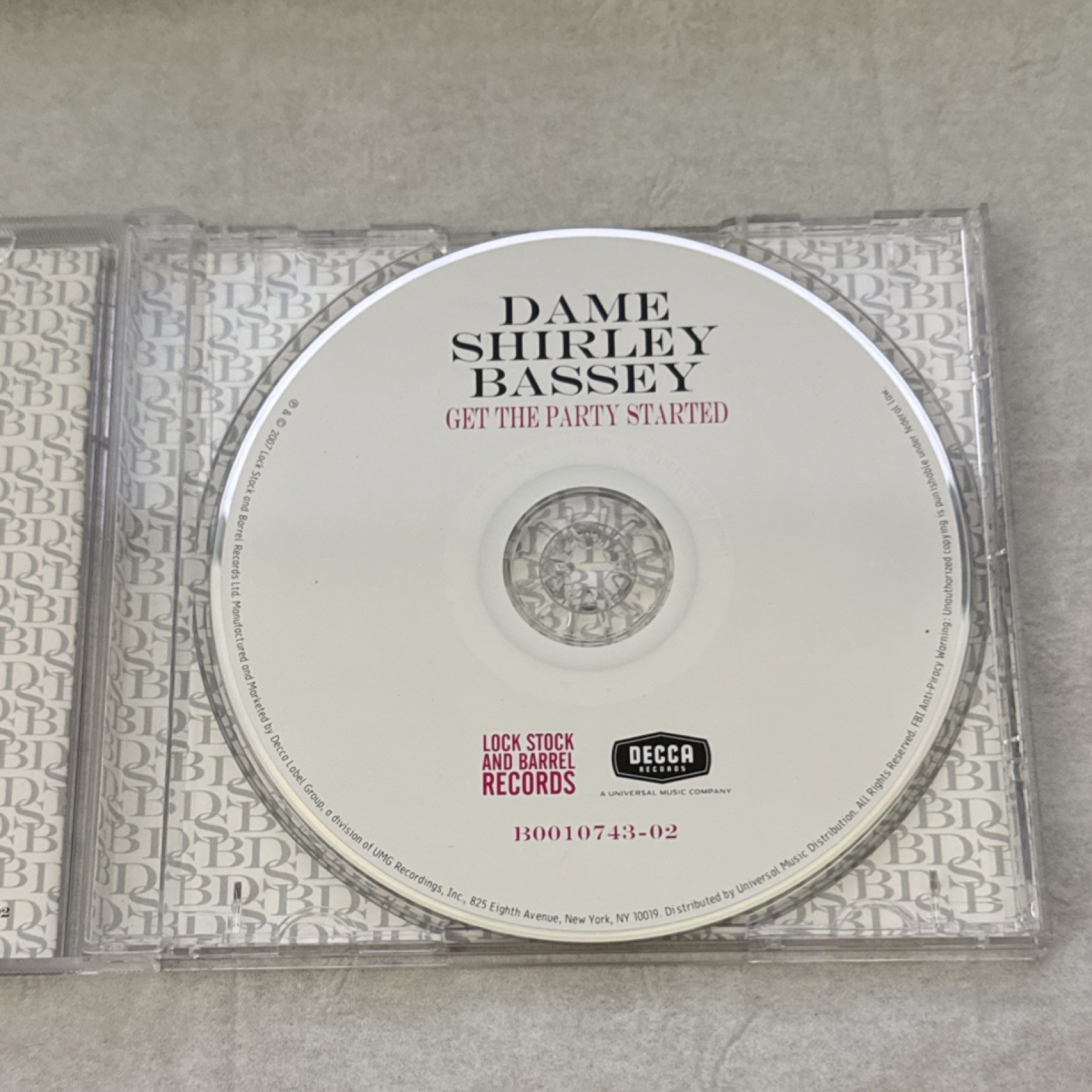 Dame Shirley Bassey Get the Party Started CD Album Jewel Case Standard