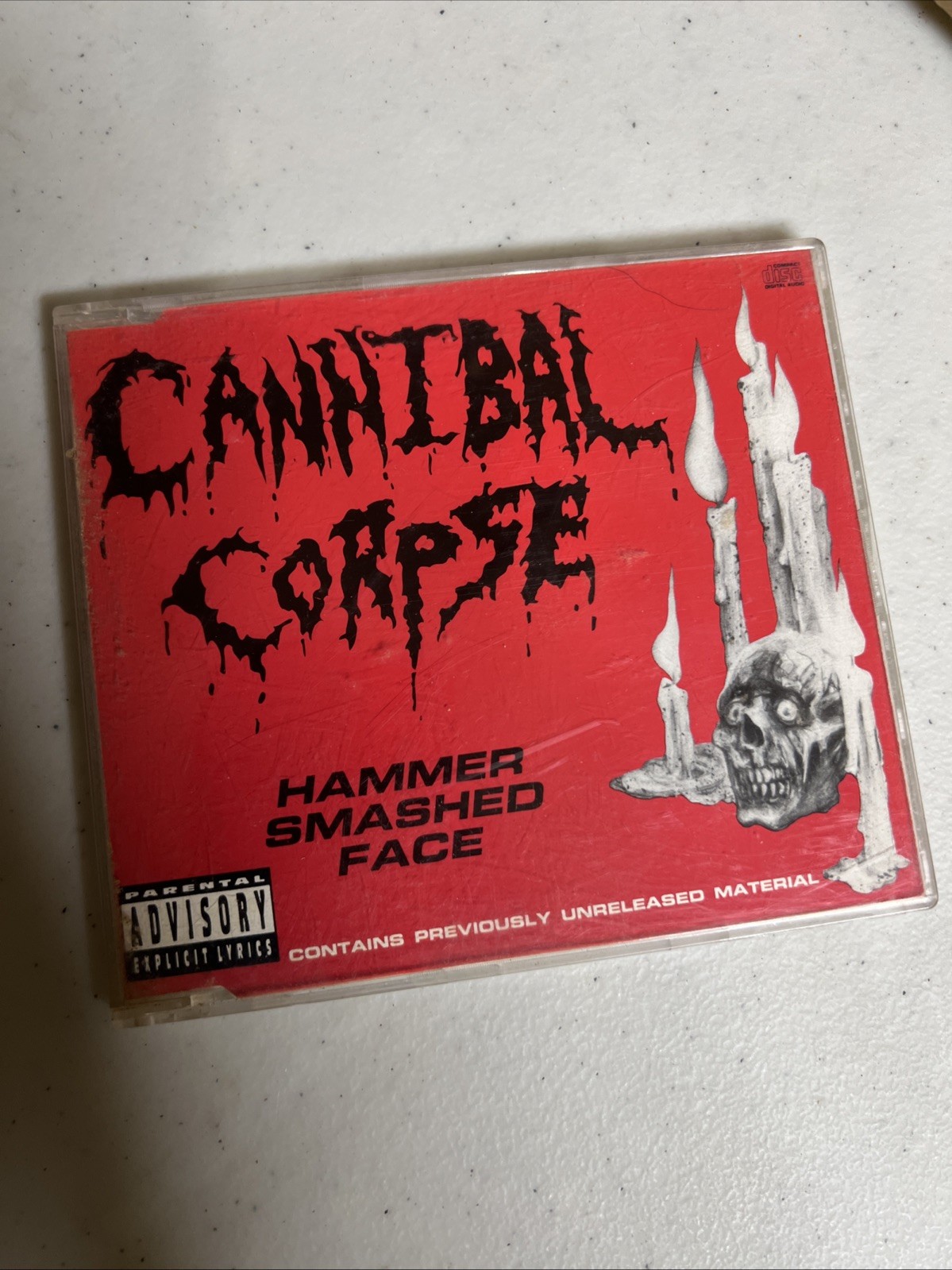 Cannibal Corpse Hammer Smashed Face Cd 1993 Single w/ genuine cigarette smell