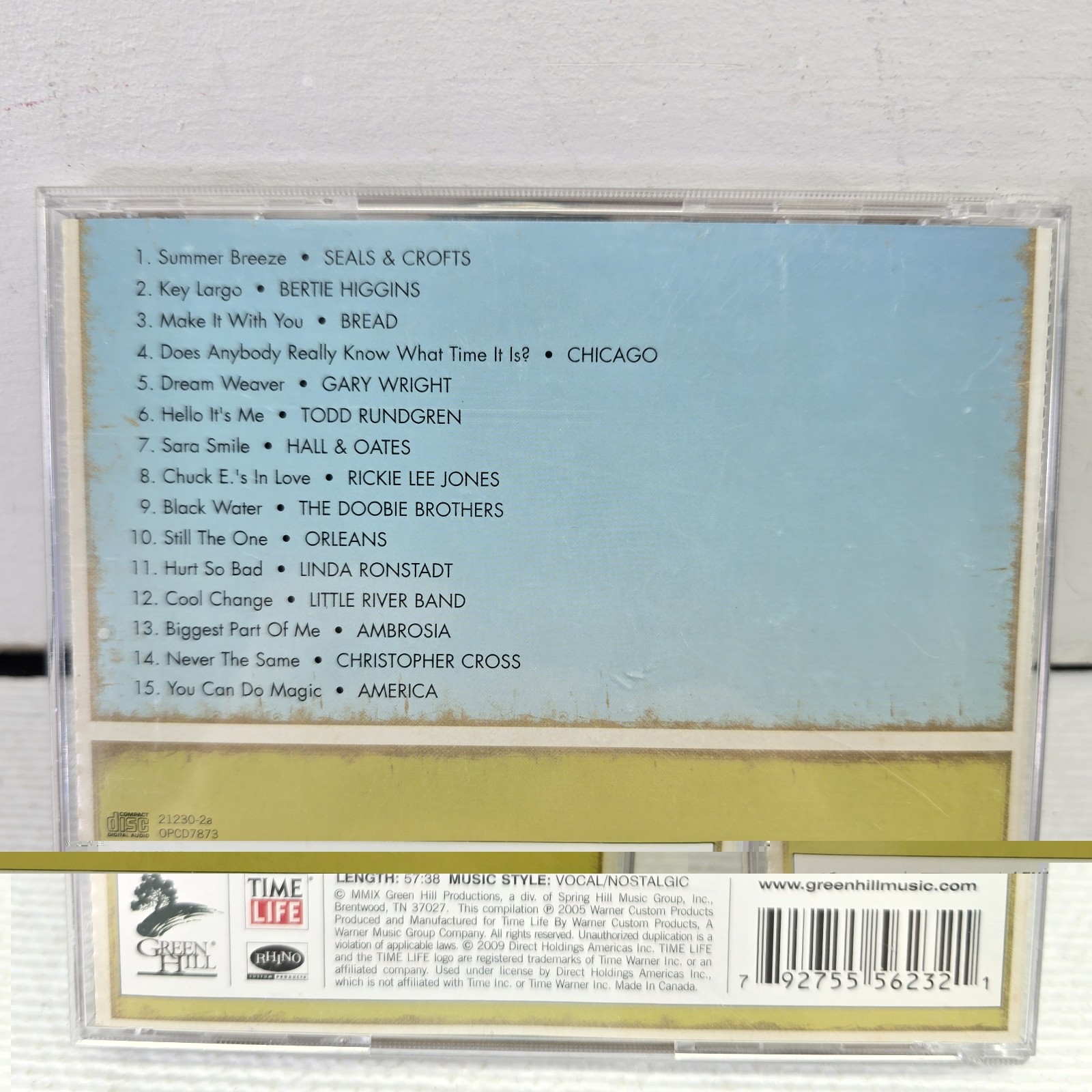 Classic Soft Rock Summer Breeze Vol 1 Time Life Music CD Excellent Condition
