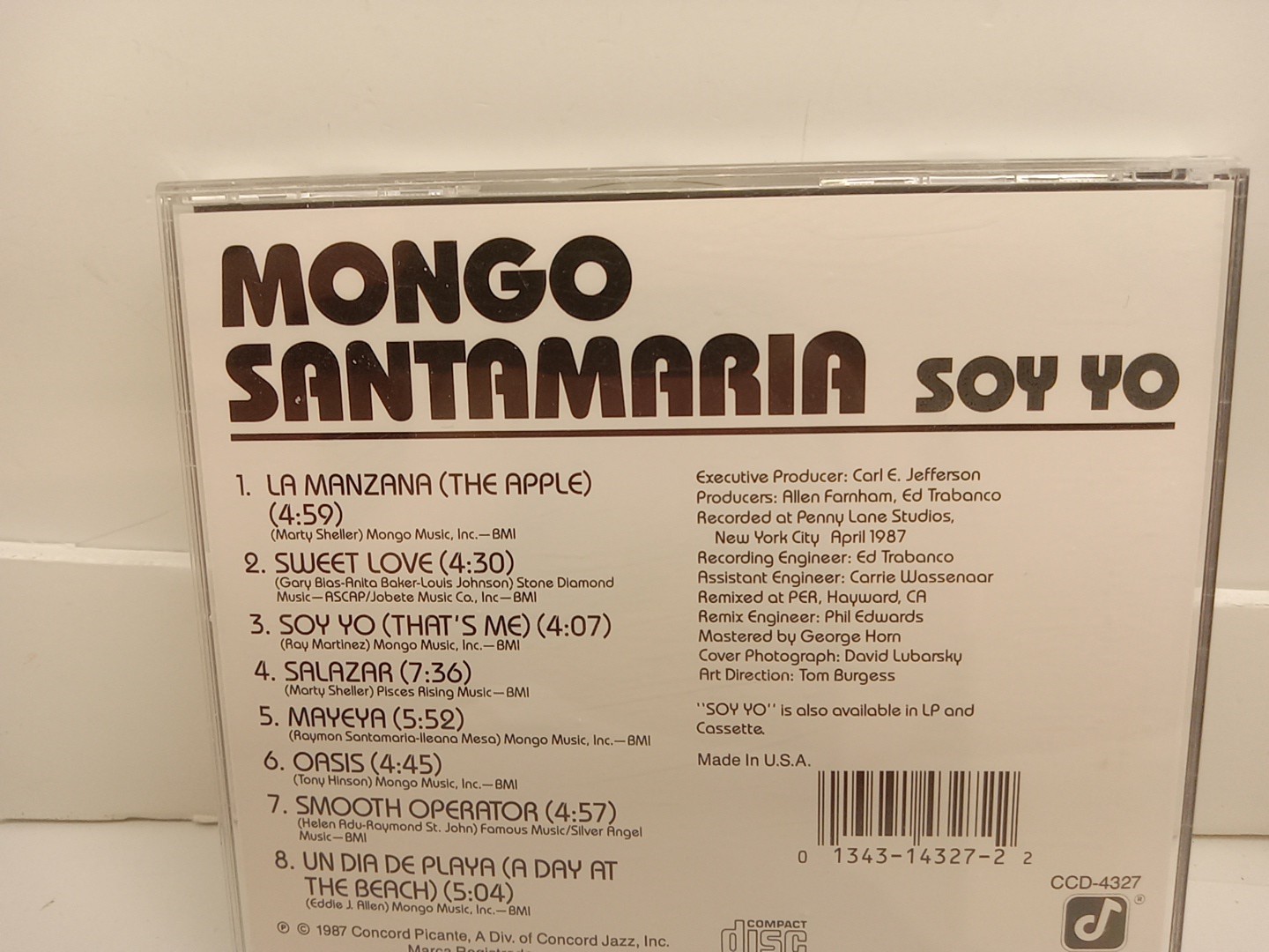 Mongo Santamaria – Soy Yo (CD, 1987, Concord) NO Front Insert - CCD-4327