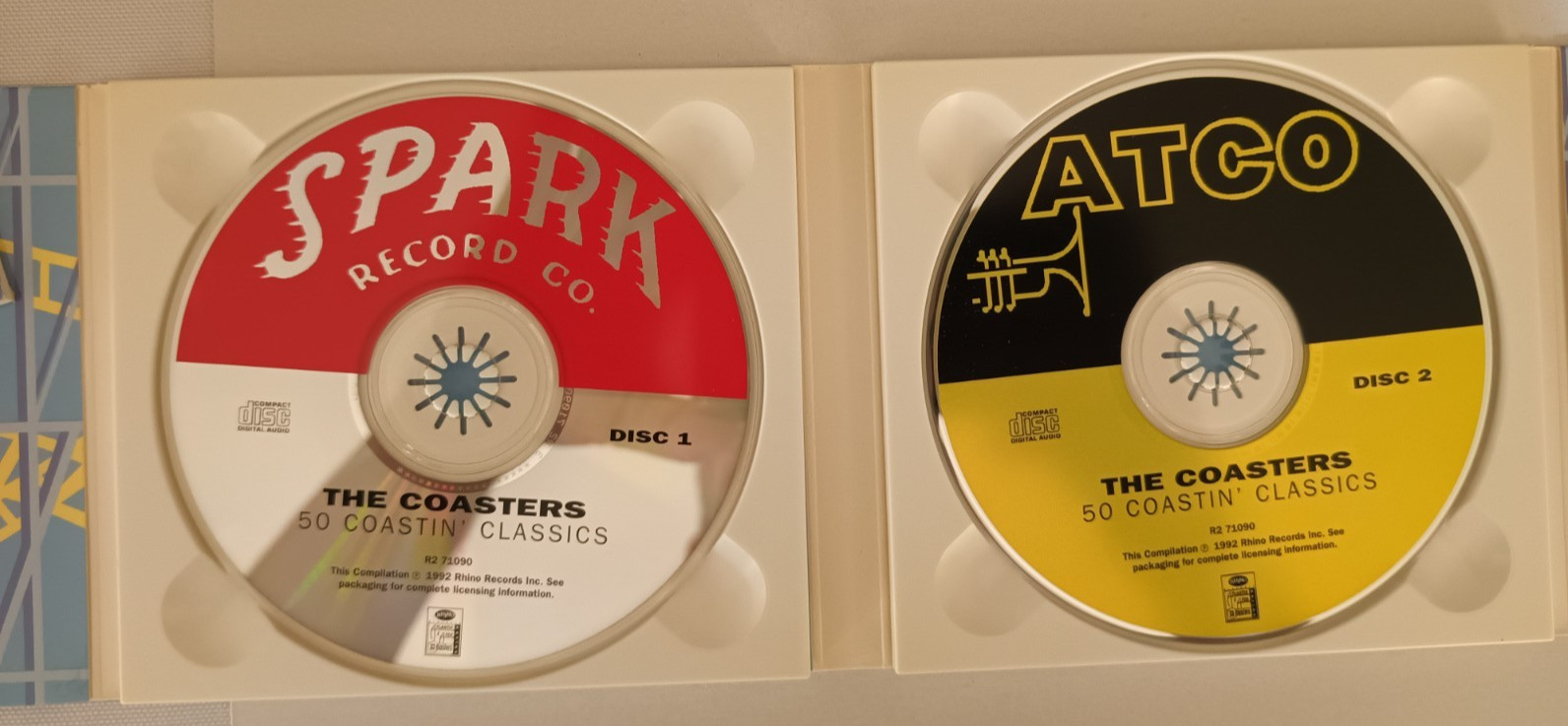 The Coasters – 50 Coastin' Classics 2CD set w/ book * Rhino label 1992 LIKE NEW