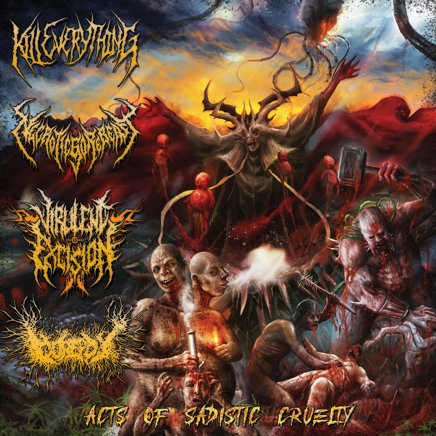 KILL EVERYTHING / NECROTICGOREBEAST / VIRULENT EXCISION / GOREPOT "Split CD"