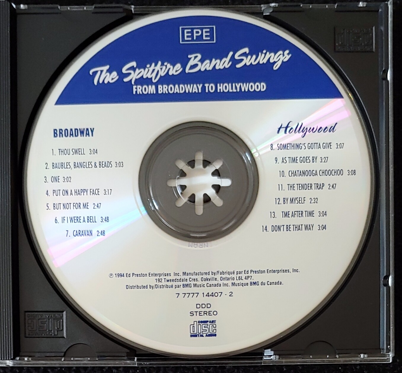 THE SPITFIRE BAND – THE SPITFIRE BAND SWINGS FROM BROADWAY TO HOLLYWOOD CD