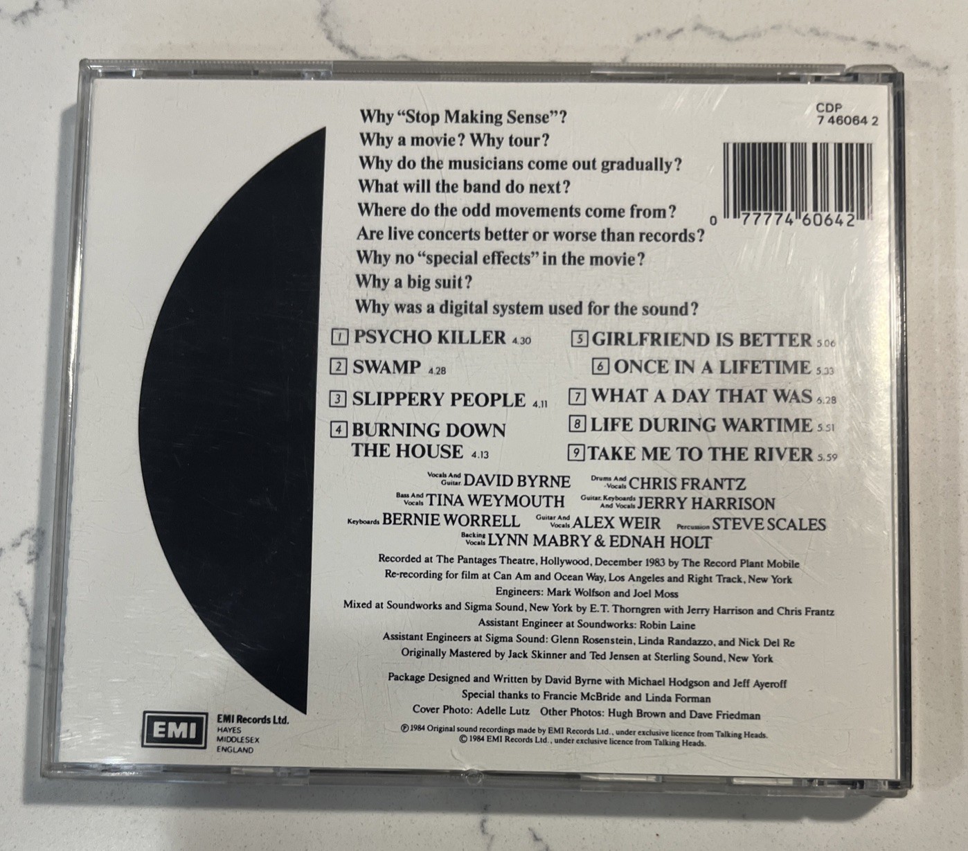 Talking Heads - Stop Making Sense. CD