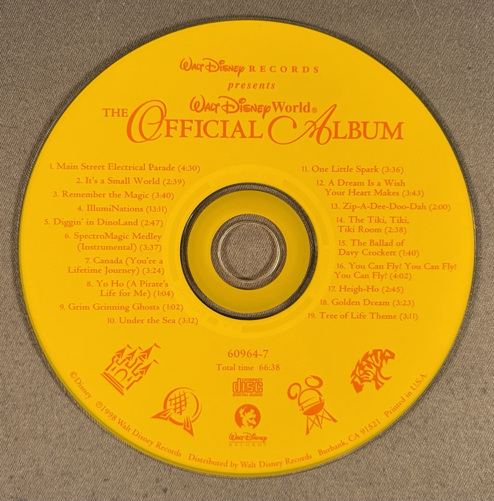 Walt Disney Records Presents - Walt Disney World The Official Album (CD, 1998)