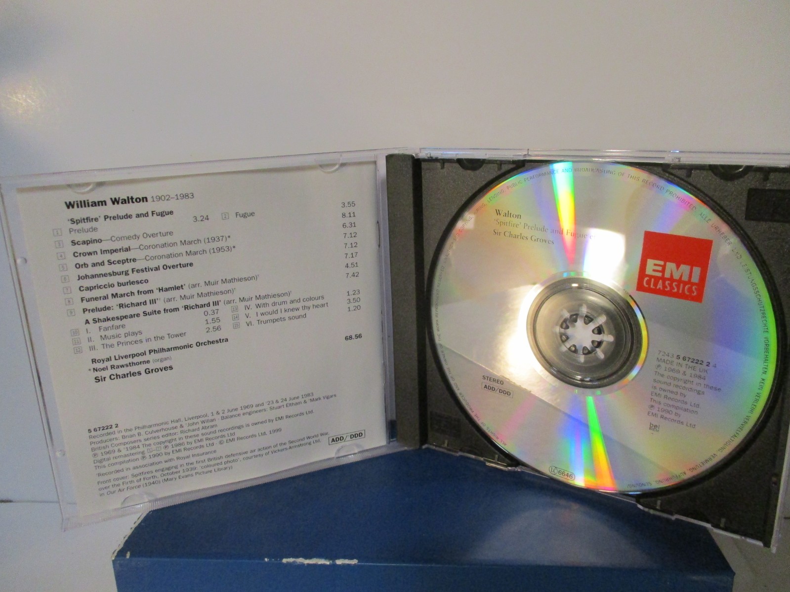 WALTON - Spitfire Prelude & Fugue - Royal Liverpool Orch. - CD - MINT - 26-1660
