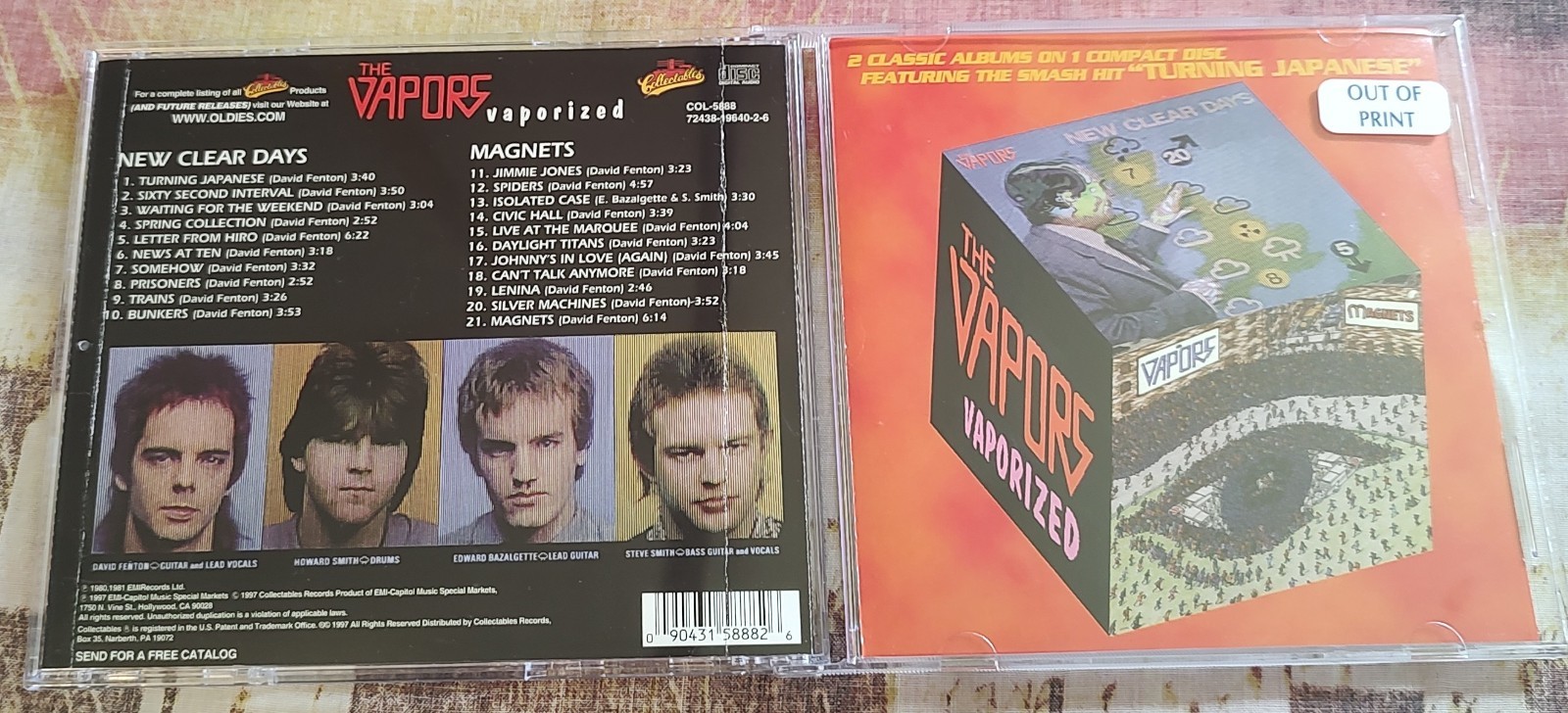 THE VAPORS - VAPORIZED: NEW CLEAR DAYS & MAGNETS 2on1 - 1998 COLLECTABLES