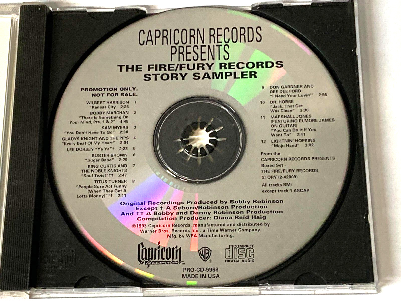 The FIRE/FURY RECORDS STORY ~ PROMO ONLY CD EX 1993 Rock 'n Roll / Soul