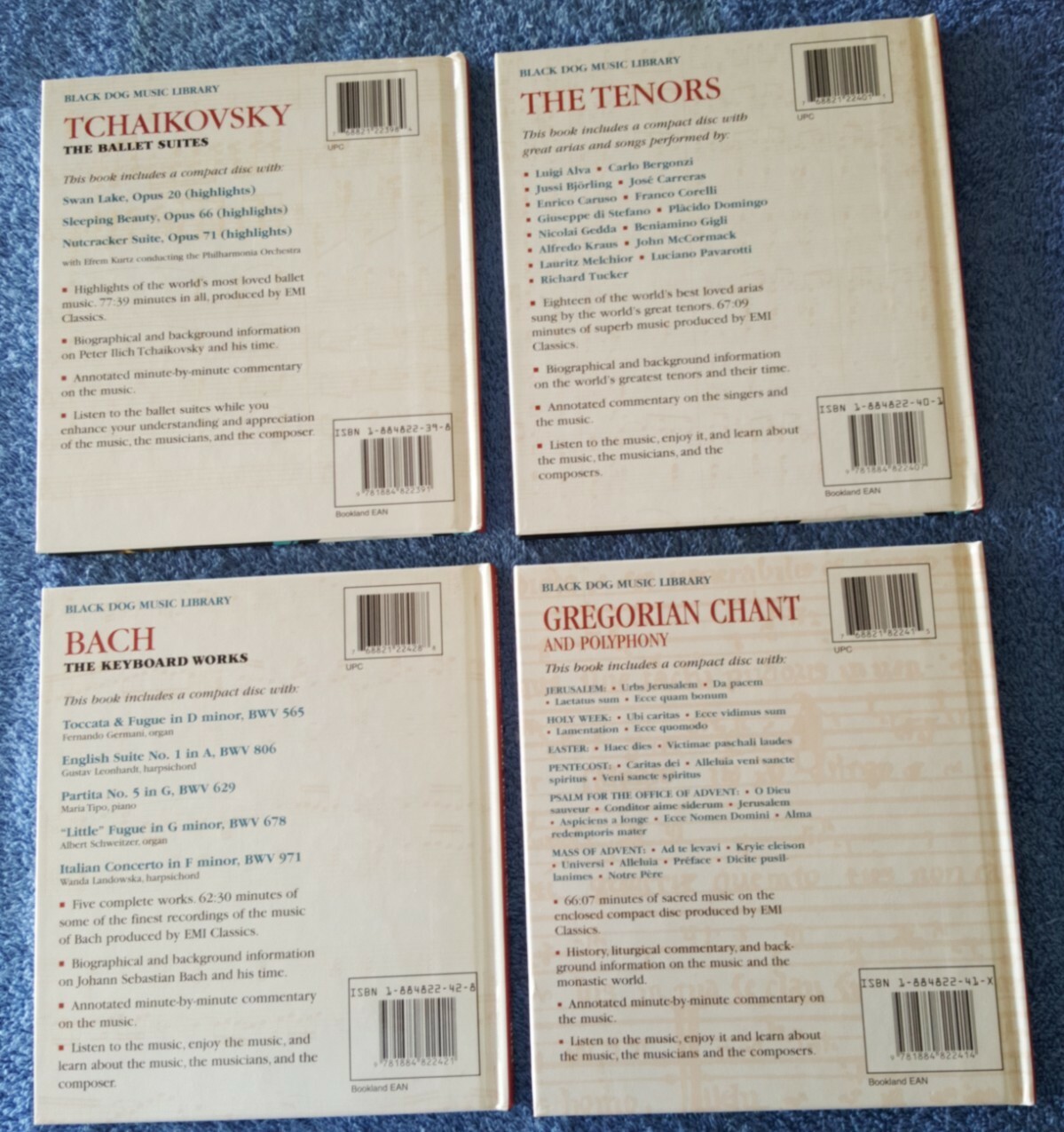 Lot of 4 Black Dog Music Library Book and Audio Compact Discs, Text by Foil