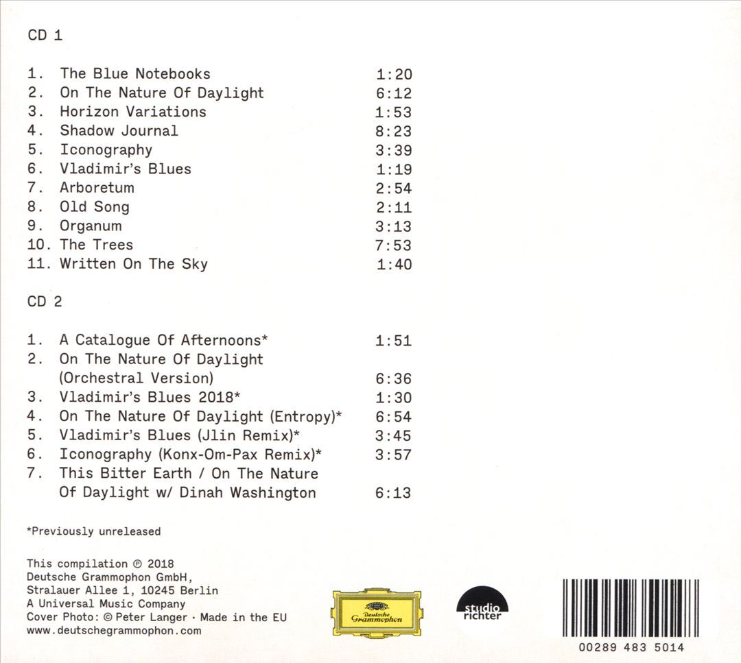 MAX RICHTER (COMPOSER) - THE BLUE NOTEBOOKS [15TH ANNIVERSARY EDITION] [DIGIPAK]