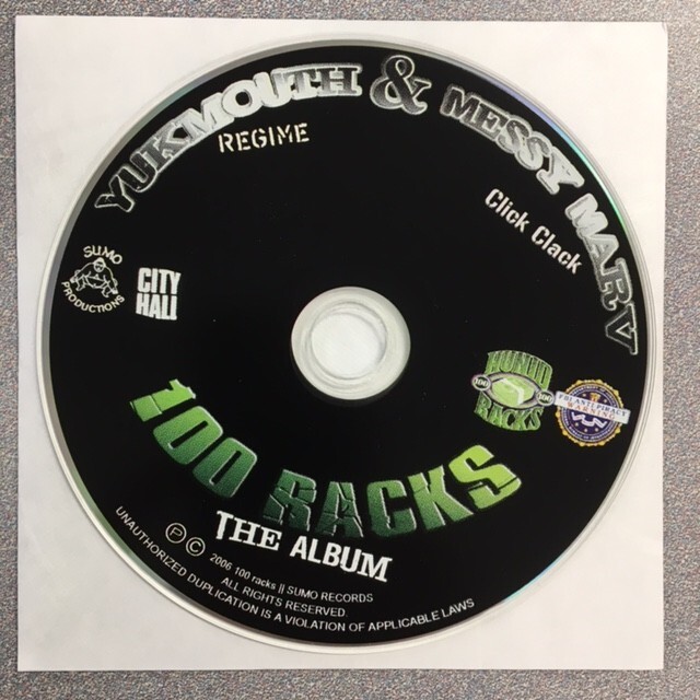 Yukmouth & Messy Marv ‎– 100 Racks: The Album CD Only (New/Generic Paper sleeve)