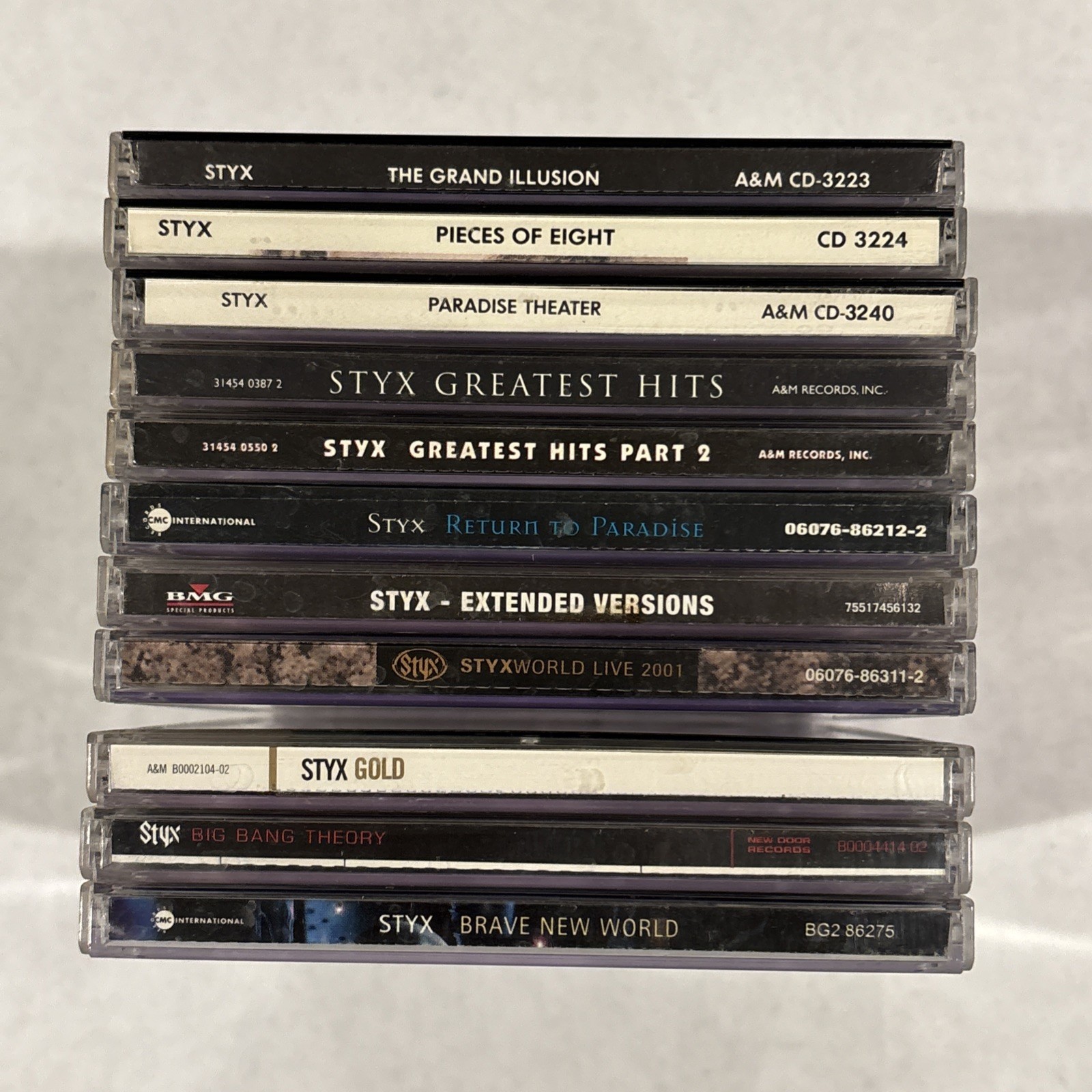 Lot Of 11 Styx CDs: Brave New World, Greatest Hits 1&2, Grand Illusion, Gold