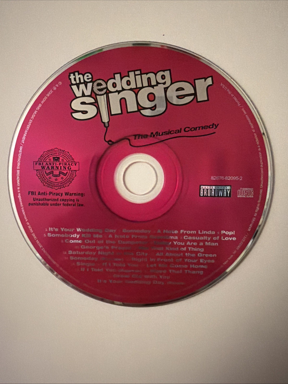 The Wedding Singer (2006 Original Broadway Cast) - CD and Cover Art Only